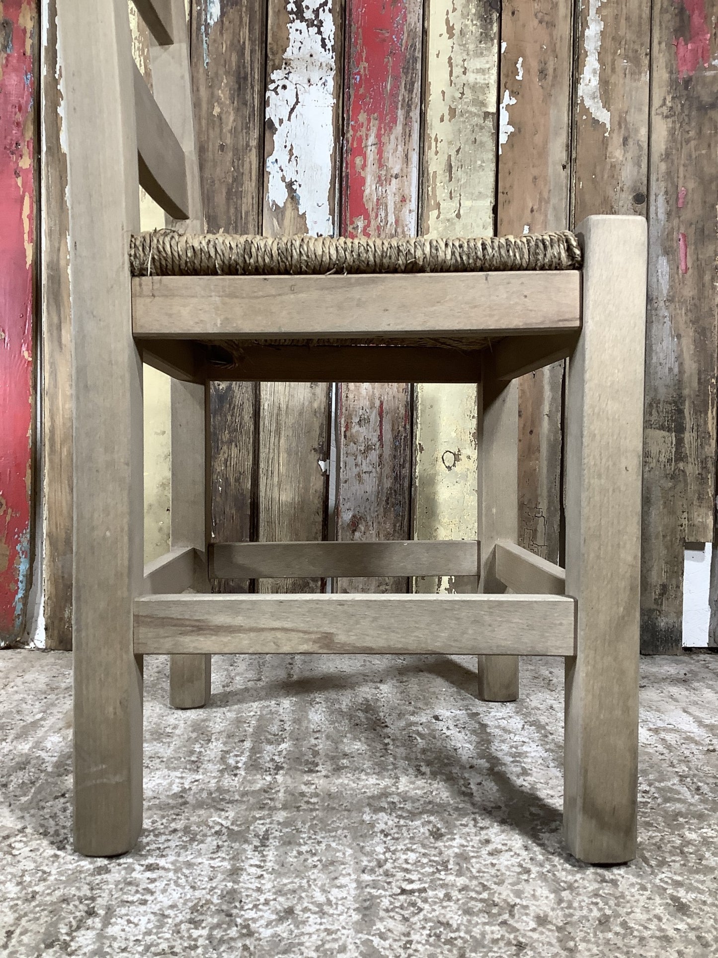 Solid Stained Ash Shaker Style Back Kitchen Dining Room Chair Sea Grass Seat
