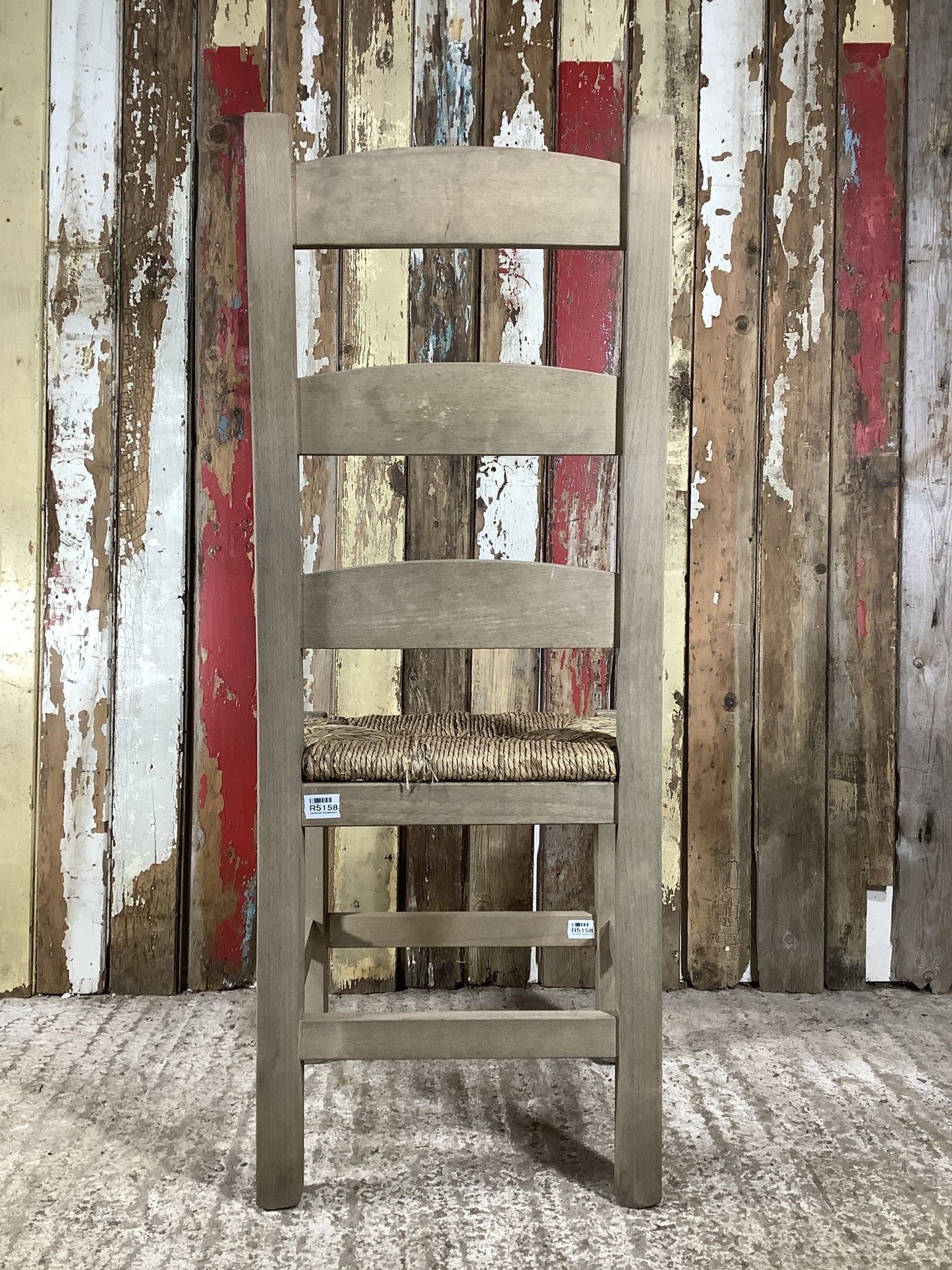 Solid Stained Ash Shaker Style Back Kitchen Dining Room Chair Sea Grass Seat