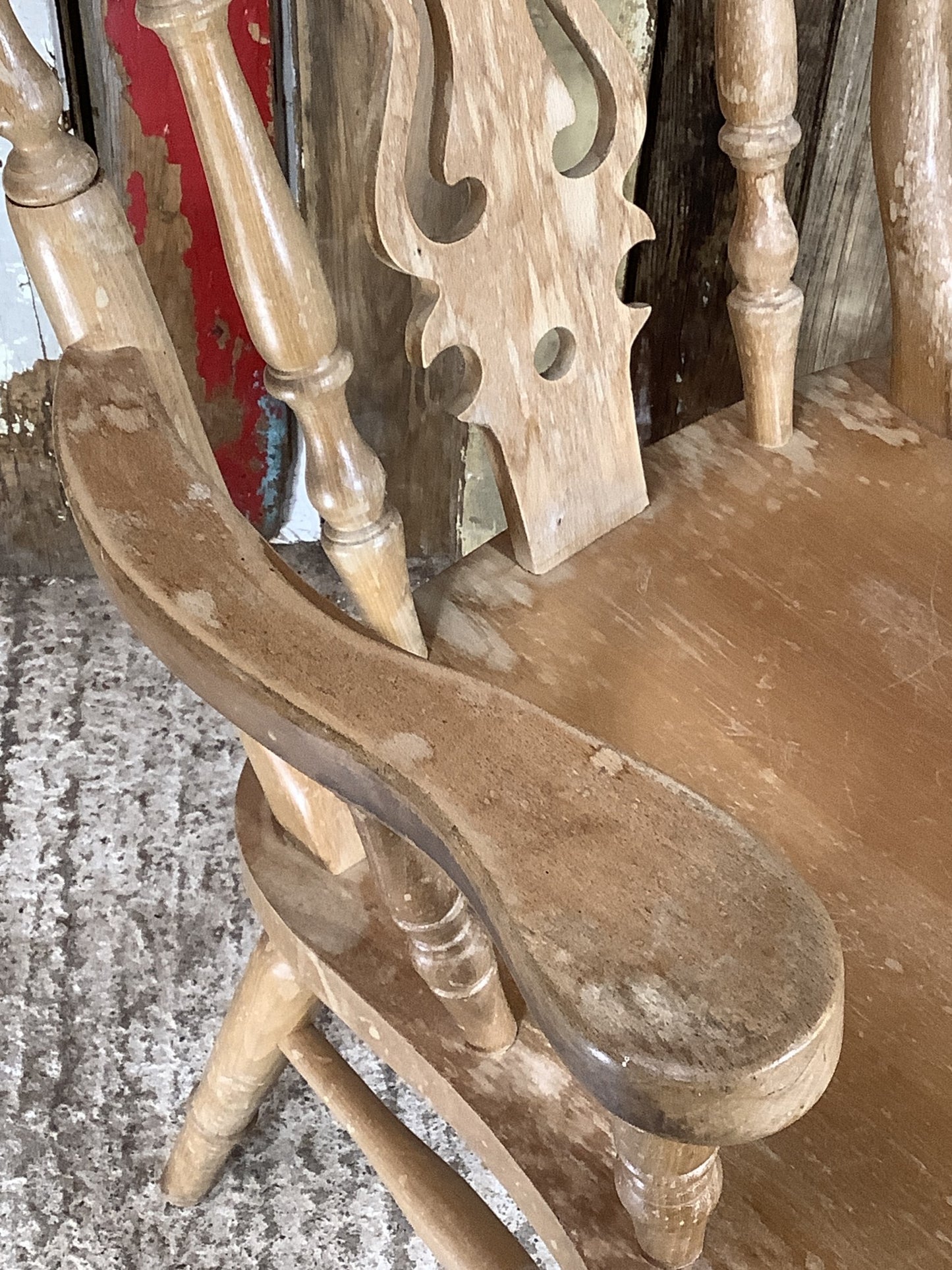 Old Farmhouse Low Fiddleback Carver Chair Solid Beech