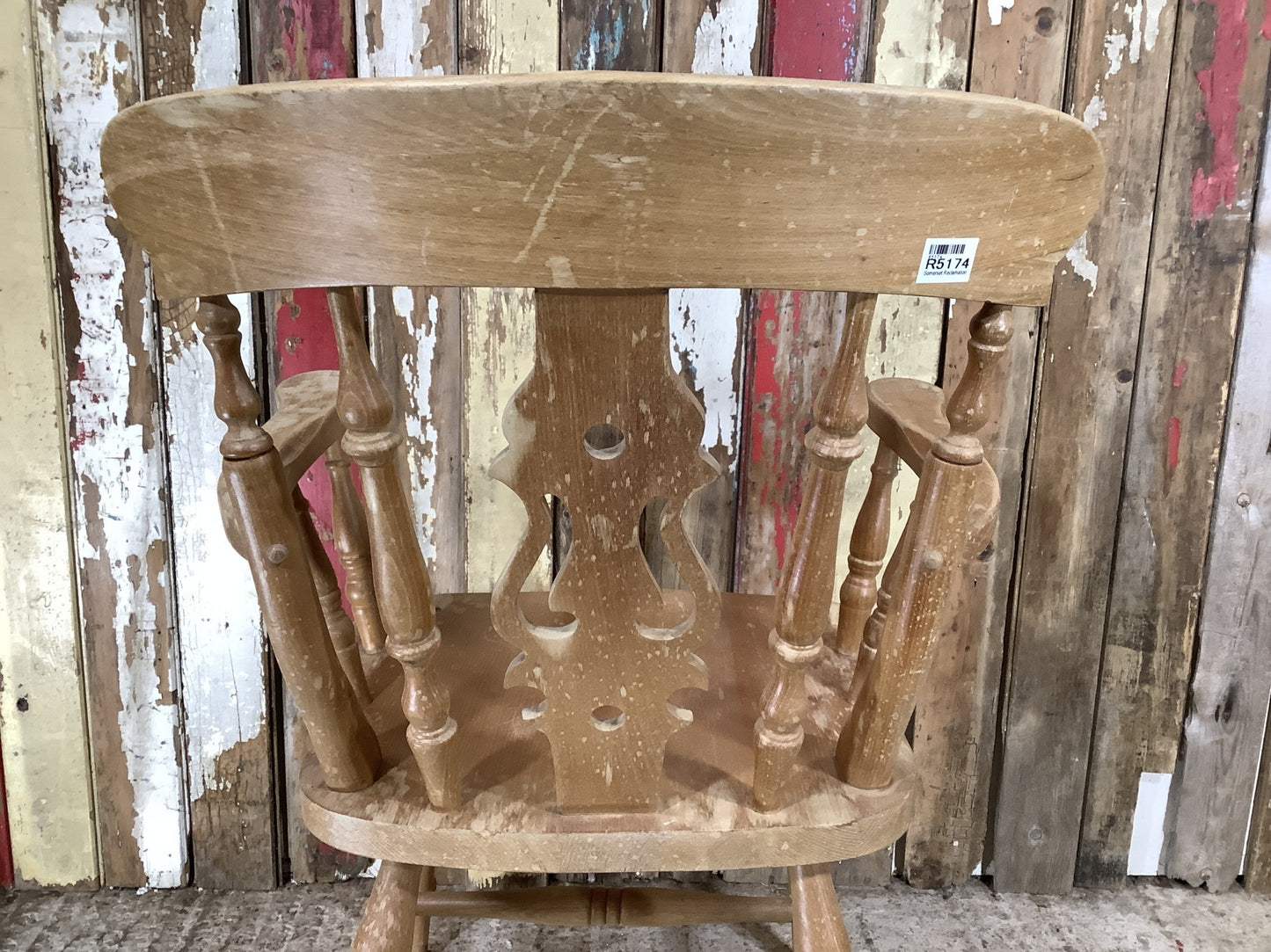 Old Farmhouse Low Fiddleback Carver Chair Solid Beech