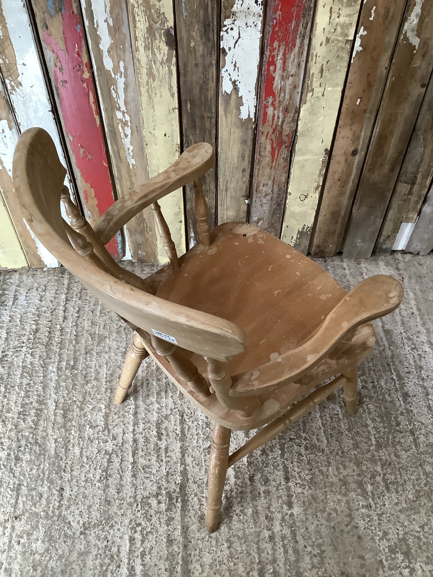 Old Farmhouse Low Fiddleback Carver Chair Solid Beech
