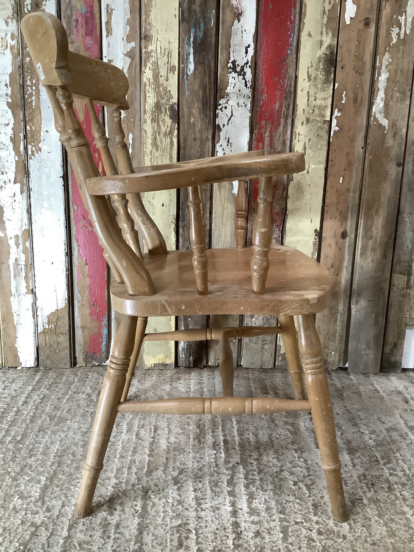 Old Farmhouse Low Fiddleback Carver Chair Solid Beech