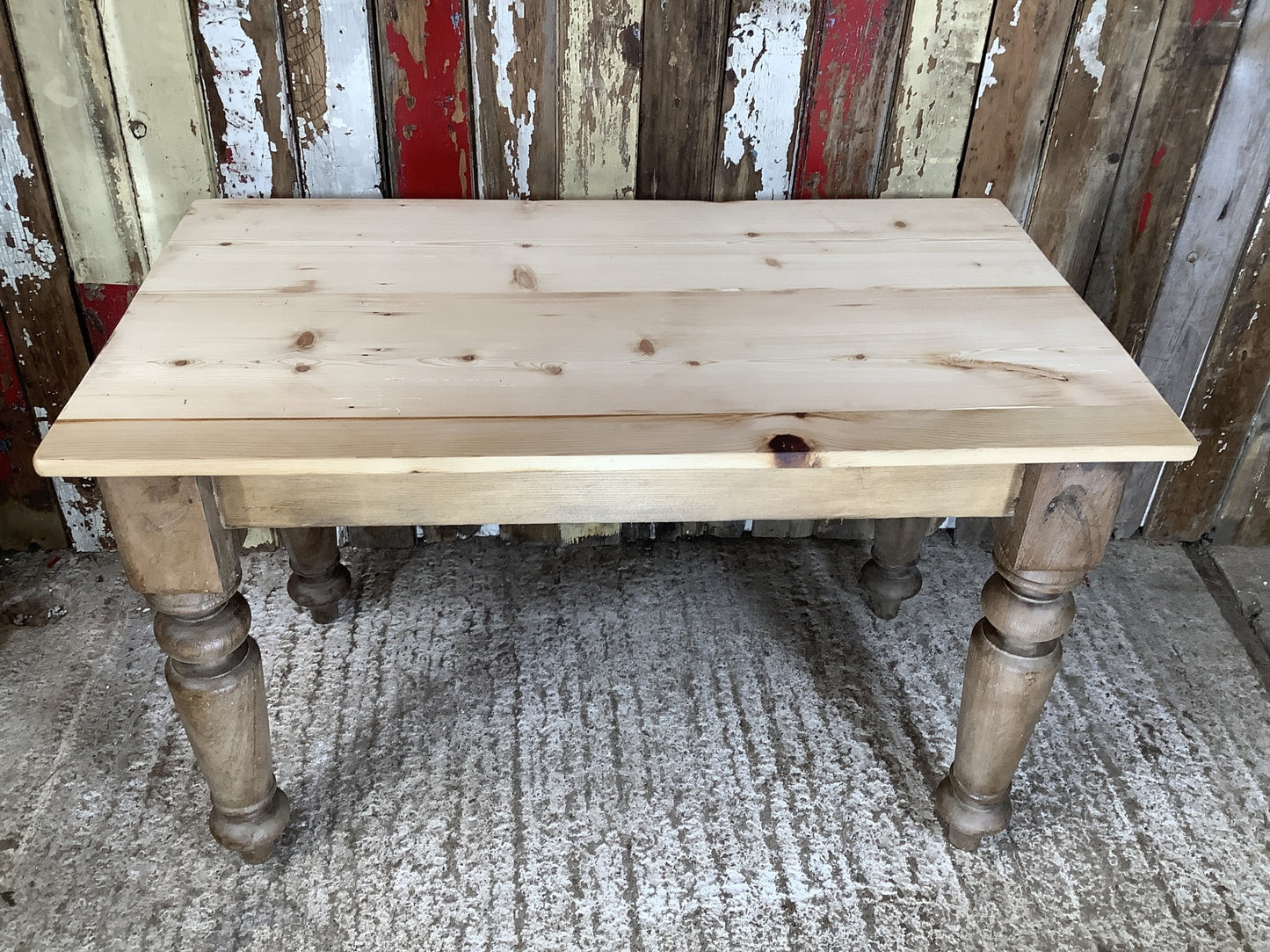 Lovely Old 3’5” Small Reclaimed Mahogany & Pine Farmhouse Coffee Table