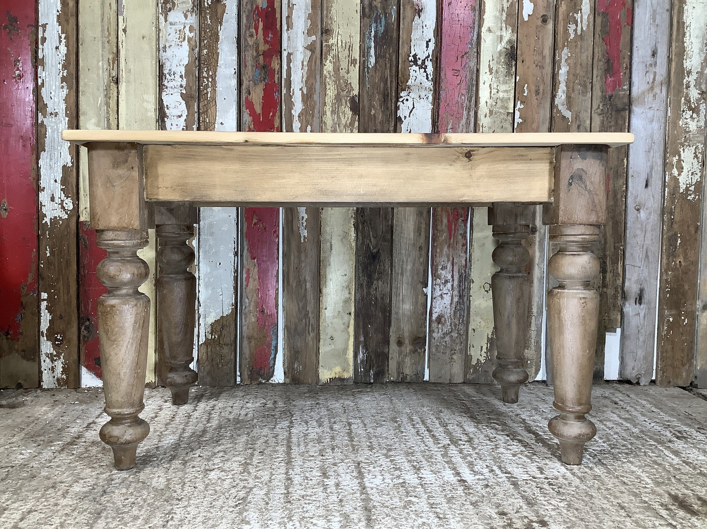 Lovely Old 3’5” Small Reclaimed Mahogany & Pine Farmhouse Coffee Table