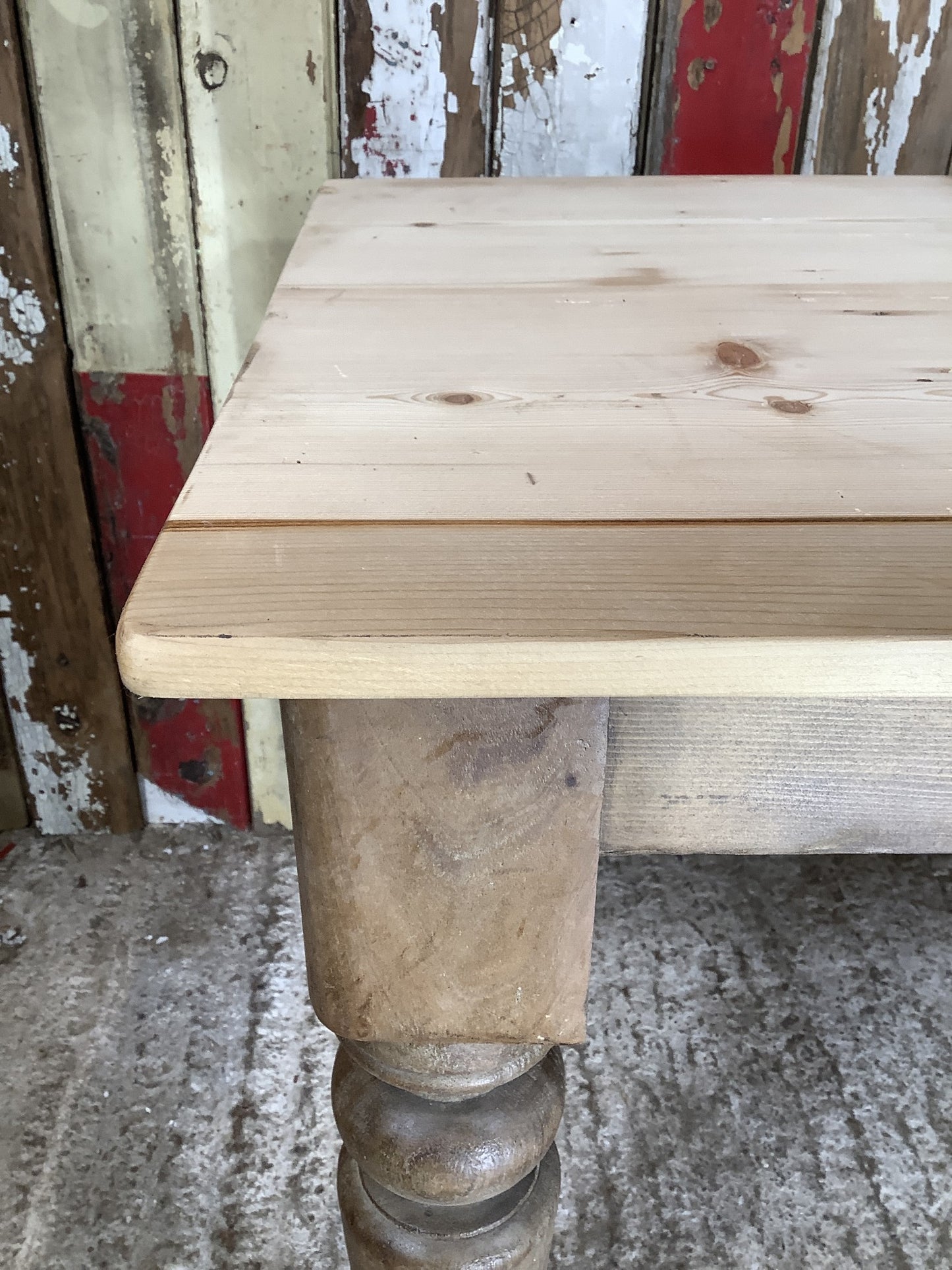 Lovely Old 3’5” Small Reclaimed Mahogany & Pine Farmhouse Coffee Table