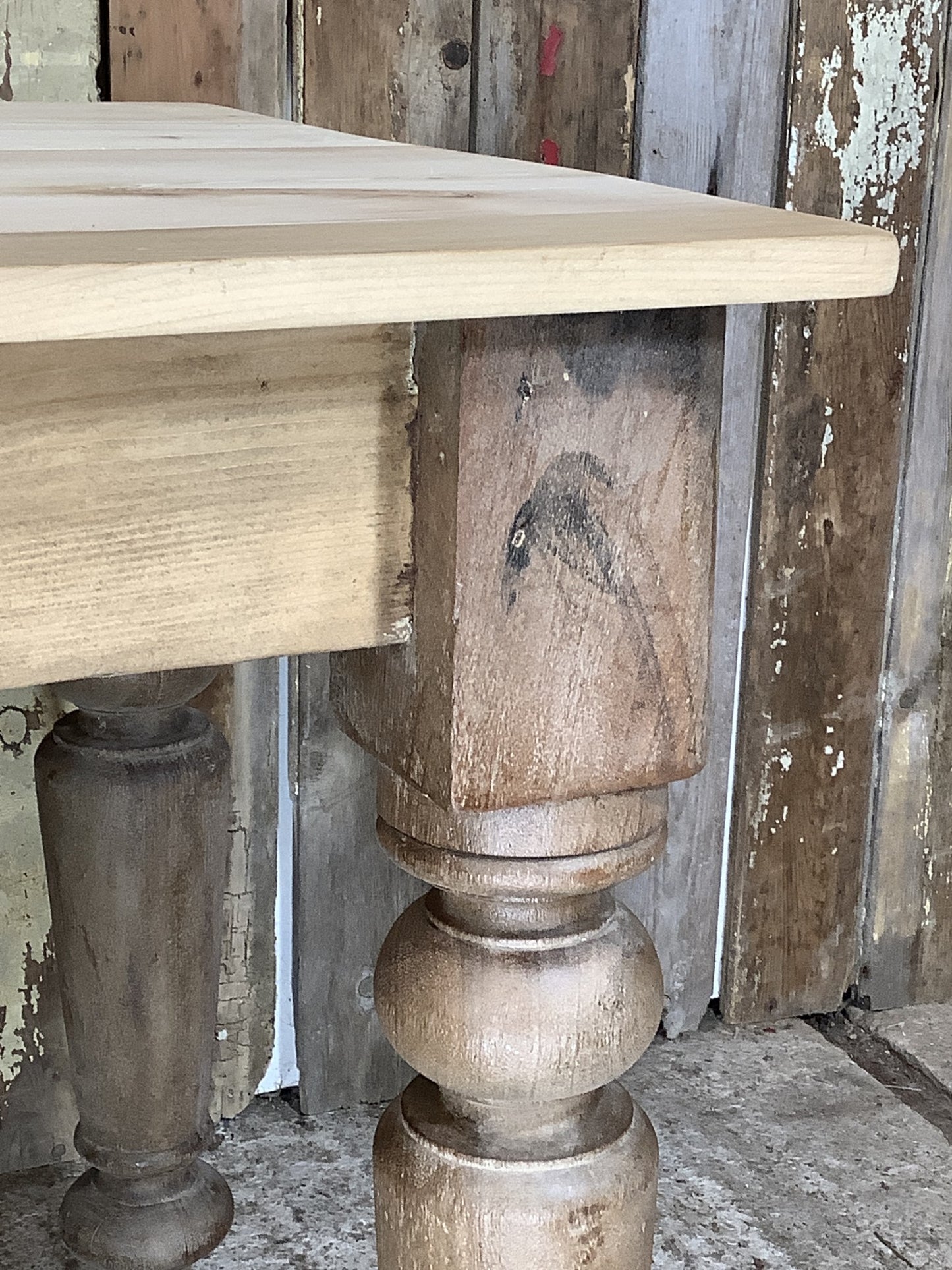 Lovely Old 3’5” Small Reclaimed Mahogany & Pine Farmhouse Coffee Table