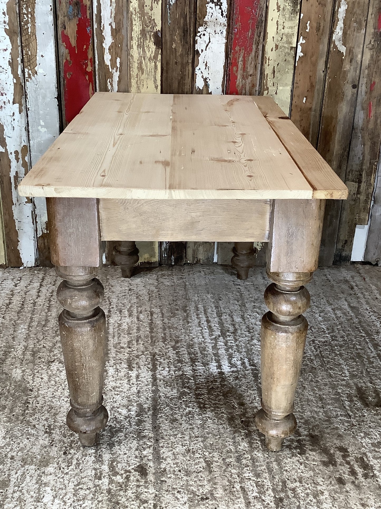 Lovely Old 3’5” Small Reclaimed Mahogany & Pine Farmhouse Coffee Table
