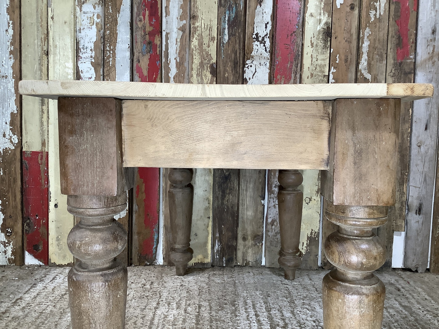 Lovely Old 3’5” Small Reclaimed Mahogany & Pine Farmhouse Coffee Table