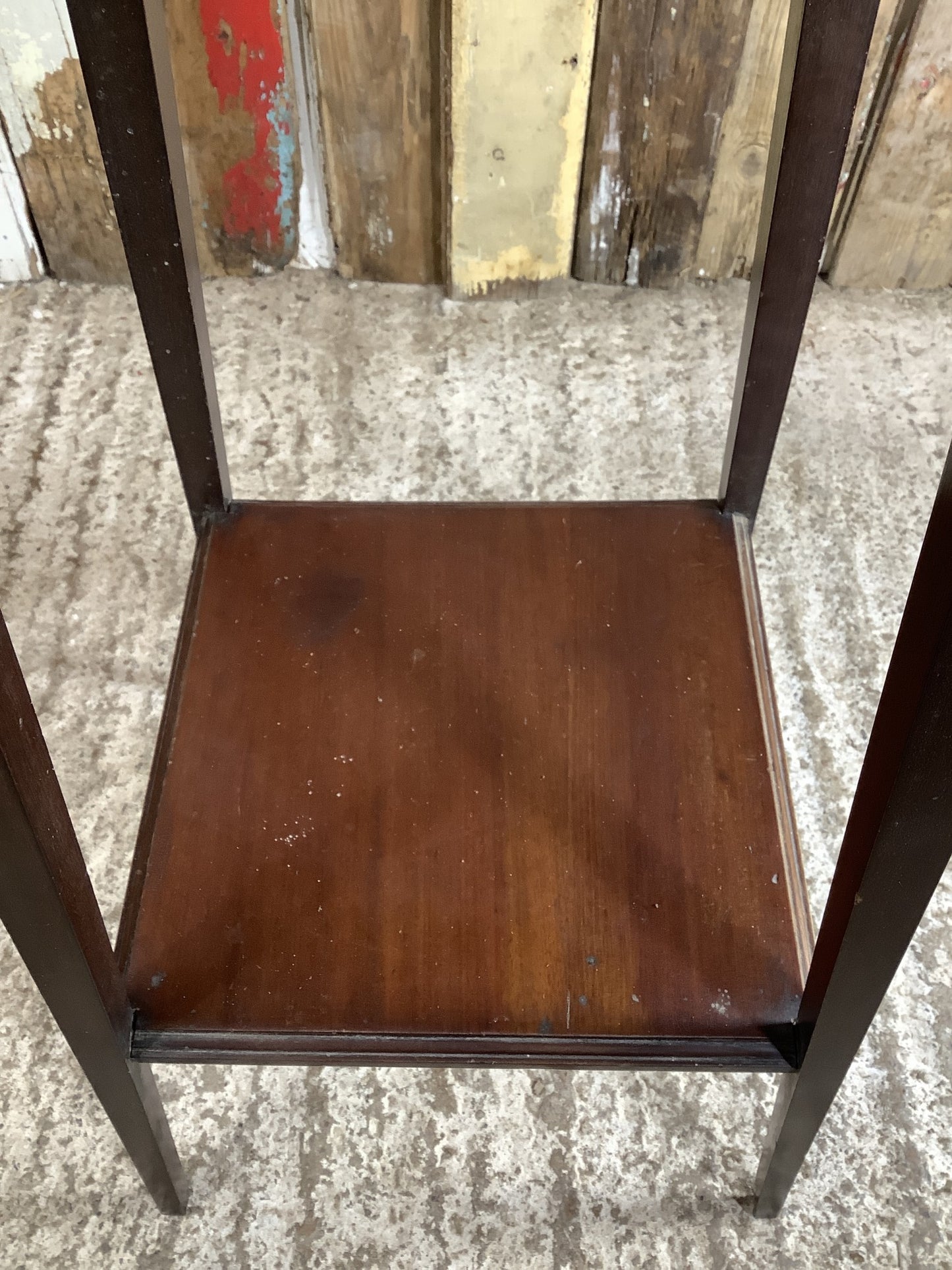 Lovely 1930’s Style 17” Square Mahogany Two Tier Side Table Plant Stand 4 Legs
