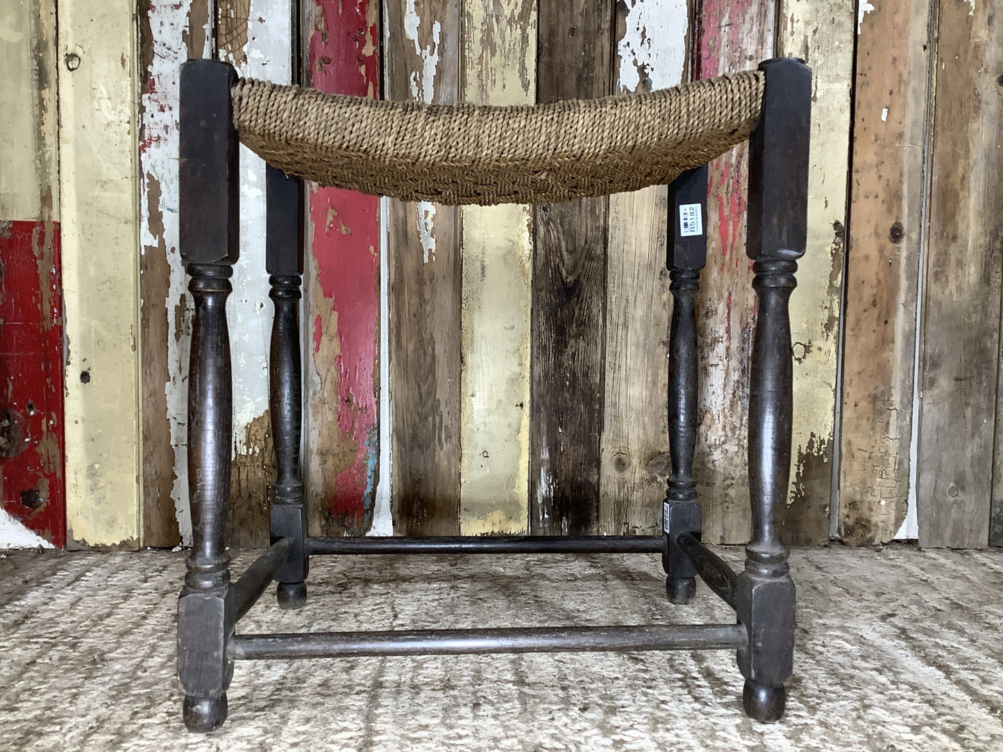Lovely 1930’s Style 20” Wide Sea Grass Rush Seat With Oak Legs