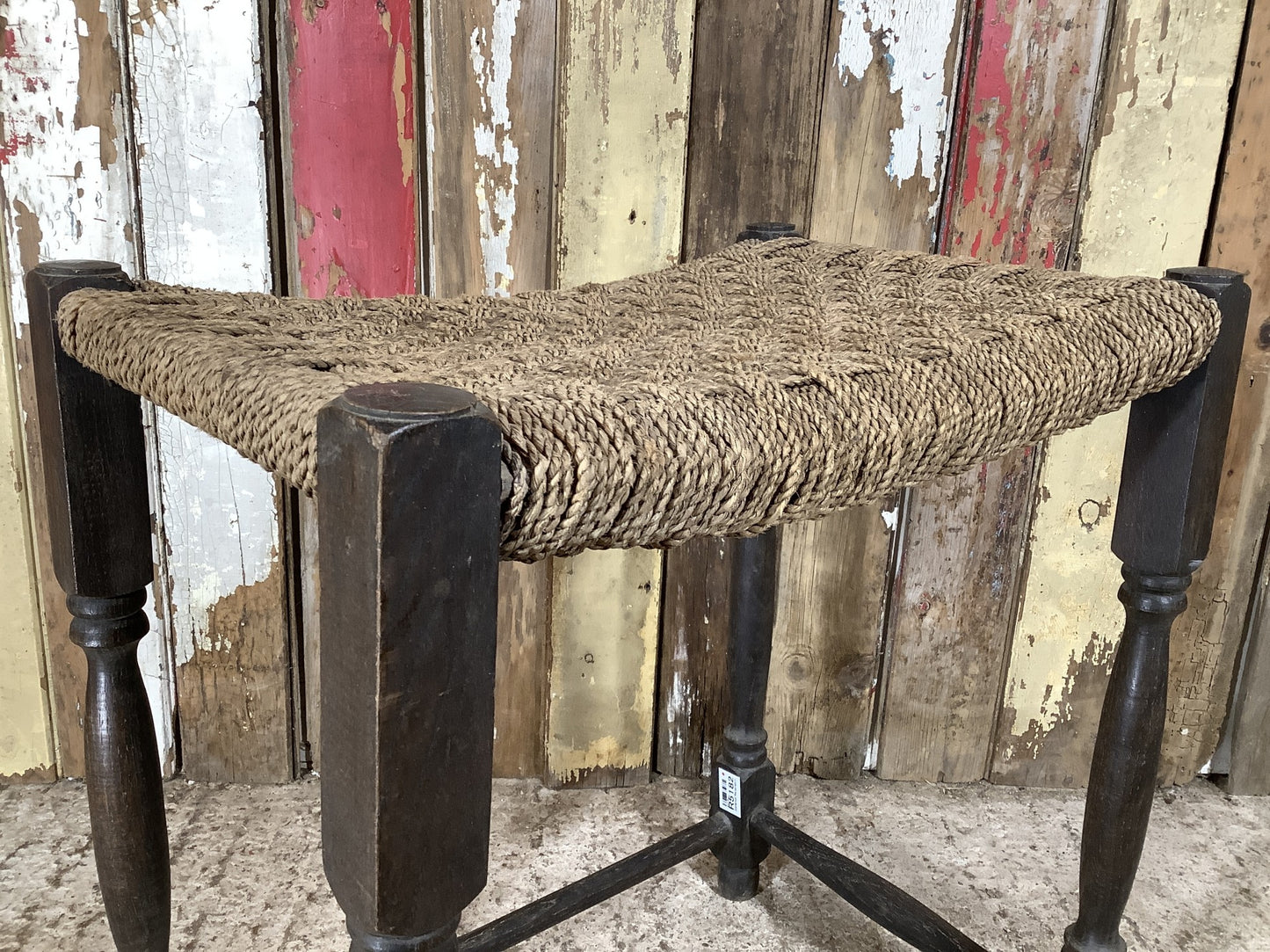 Lovely 1930’s Style 20” Wide Sea Grass Rush Seat With Oak Legs