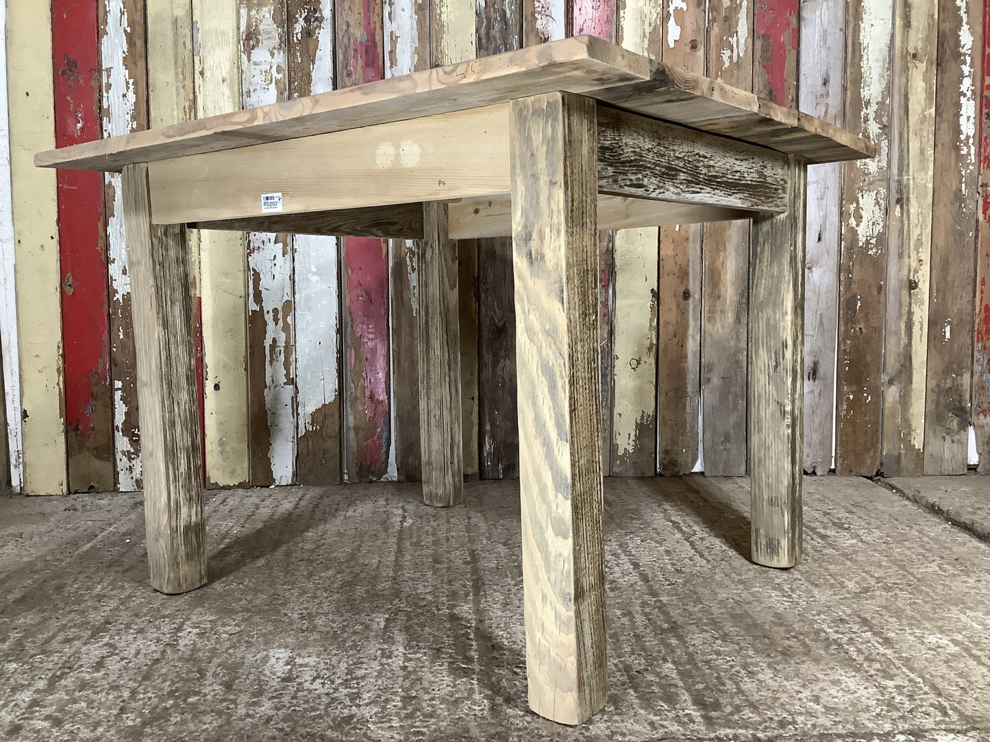 Lovely Old Pine & Oak Square Legged Rustic Kitchen Table