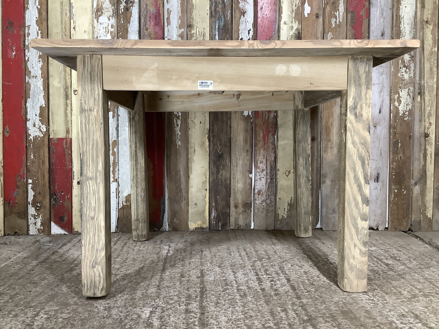 Lovely Old Pine & Oak Square Legged Rustic Kitchen Table