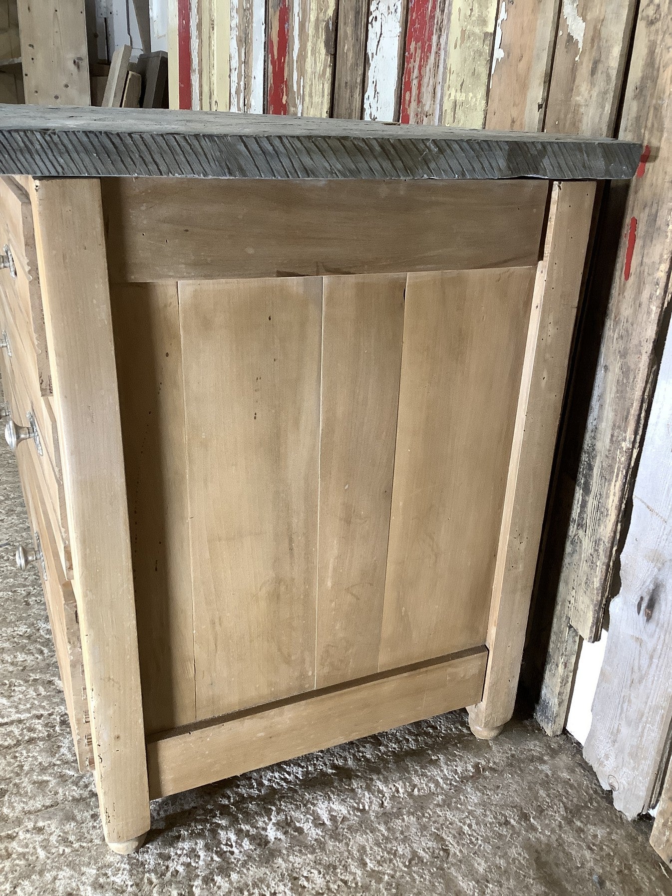 Fantastic 27"x47" 1930s Satin Walnut / Slate Chest of Drawers and Cupboard