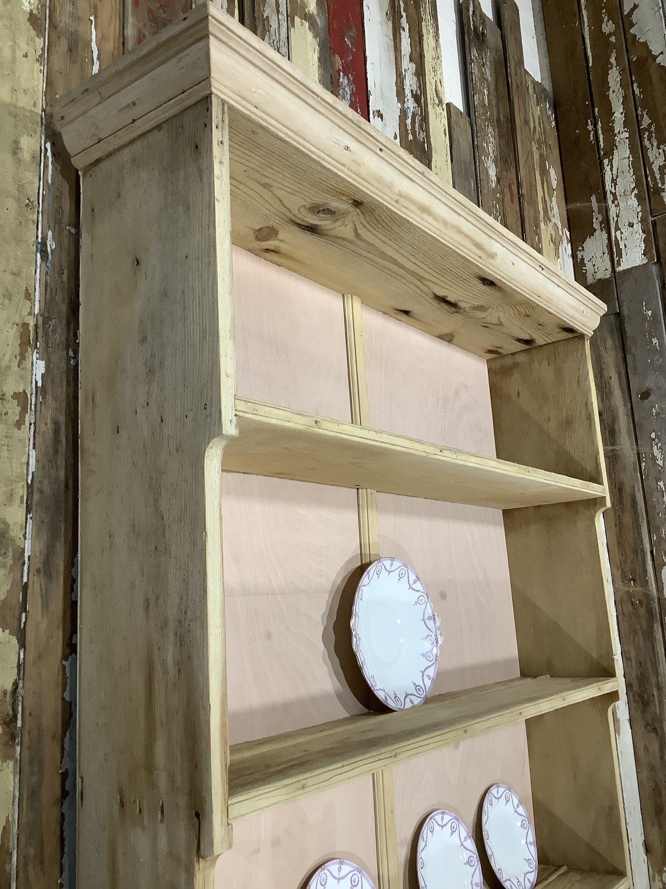 7'4"Hx3'7"W Old Country Kitchen Stripped Pine Welsh Dresser