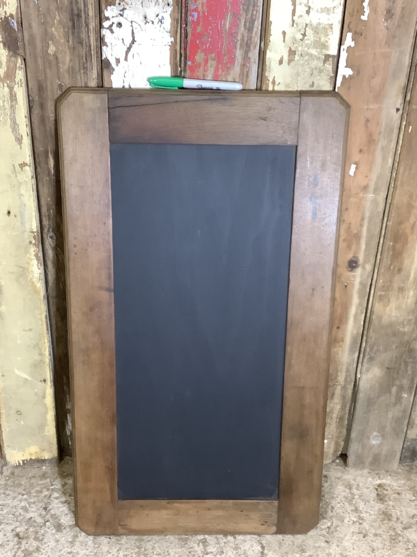 2'5"Hx1'5"W Old Mahogany Mirror Frame Turned To a Blackboard Noticeboard