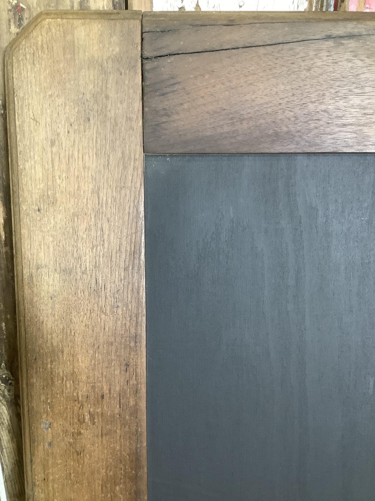 2'5"Hx1'5"W Old Mahogany Mirror Frame Turned To a Blackboard Noticeboard