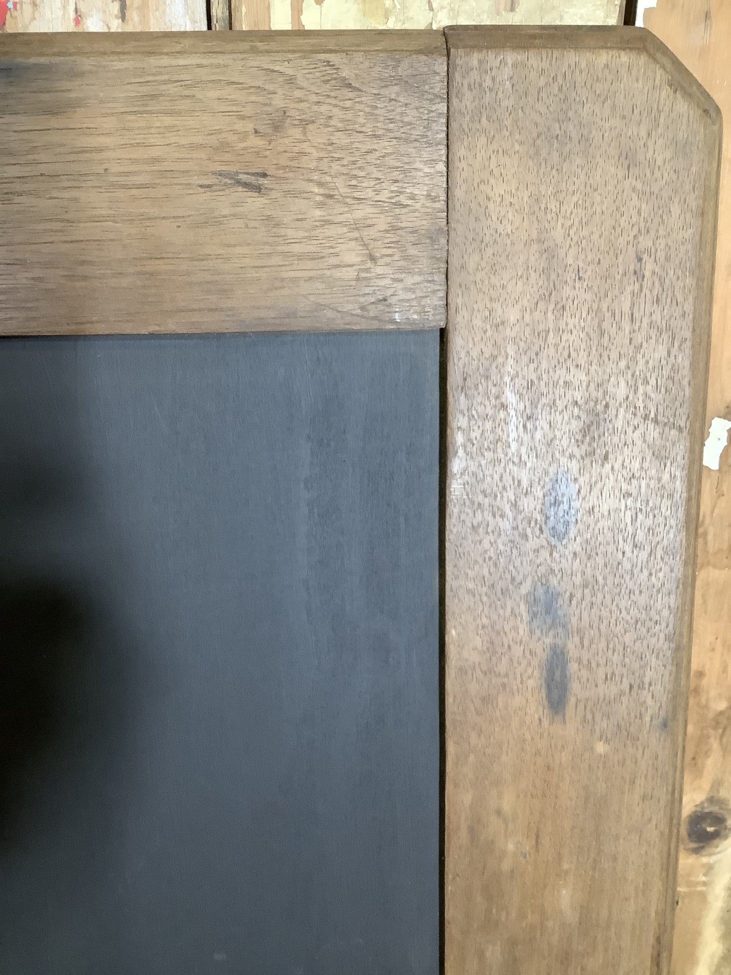 2'5"Hx1'5"W Old Mahogany Mirror Frame Turned To a Blackboard Noticeboard