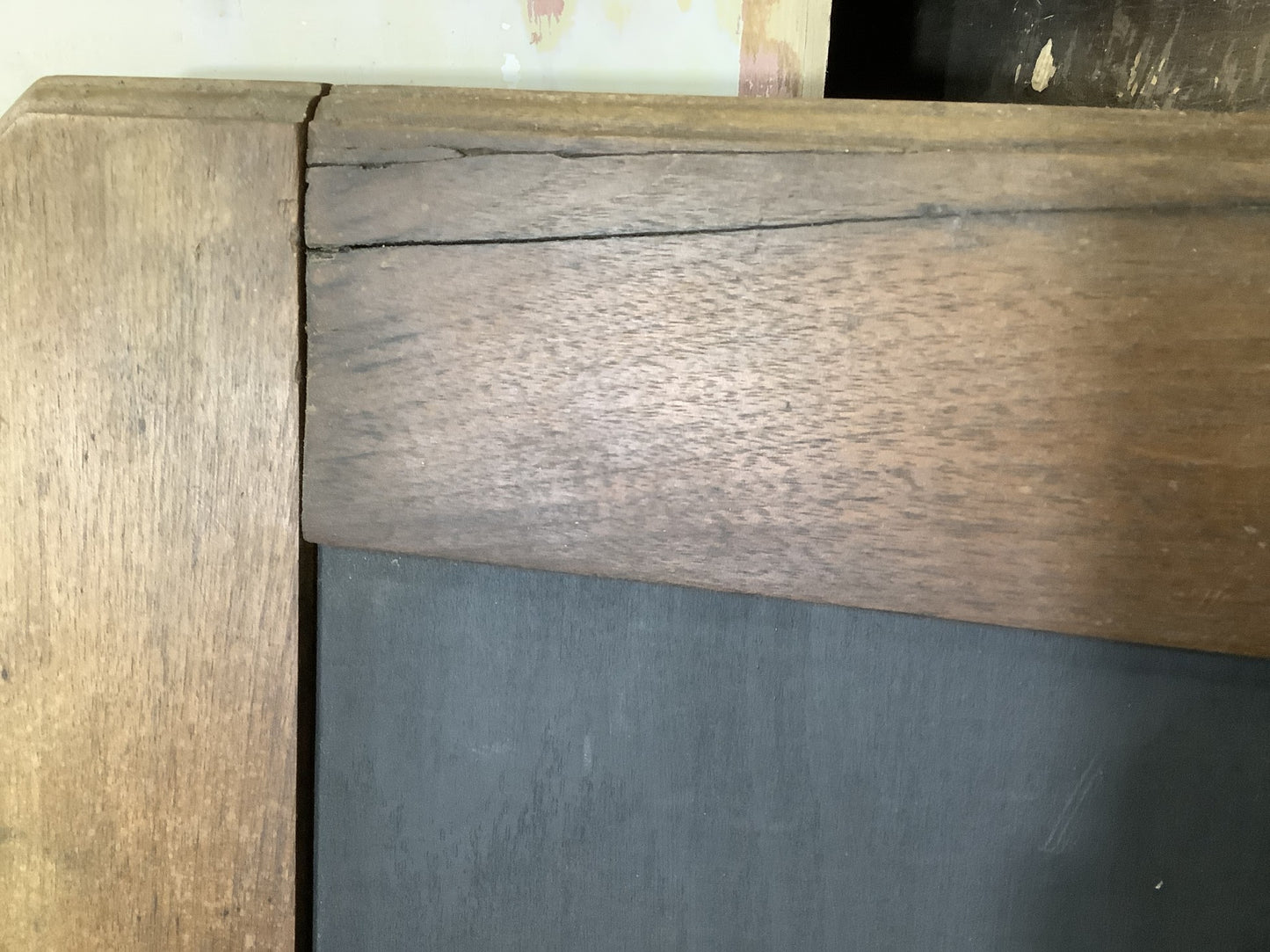 2'5"Hx1'5"W Old Mahogany Mirror Frame Turned To a Blackboard Noticeboard