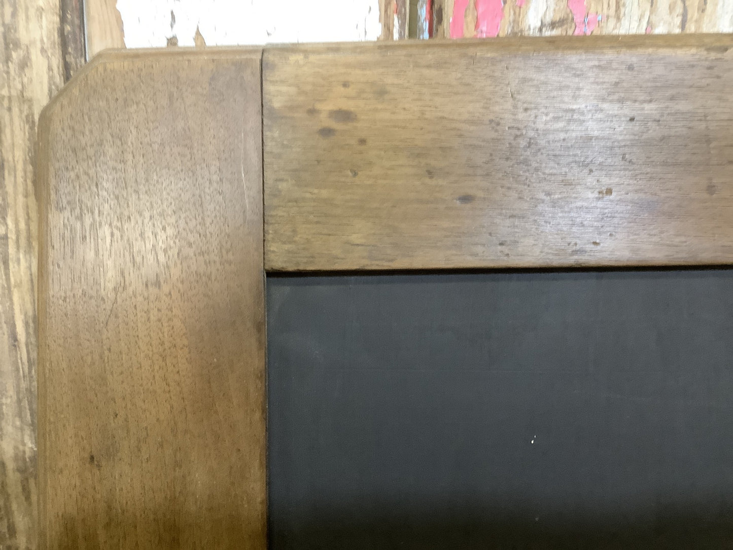2'5"Hx1'5"W Old Mahogany Mirror Frame Turned To a Blackboard Noticeboard