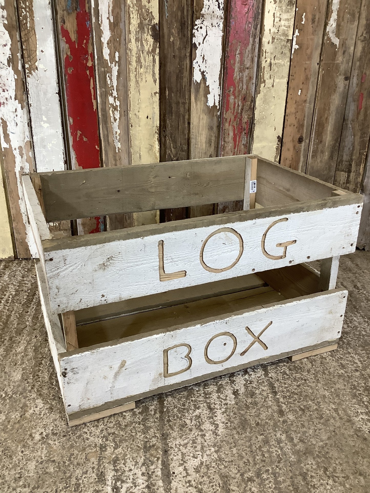 Large Painted Pine ‘LOG BOX’ 1'5"Hx2'5"W