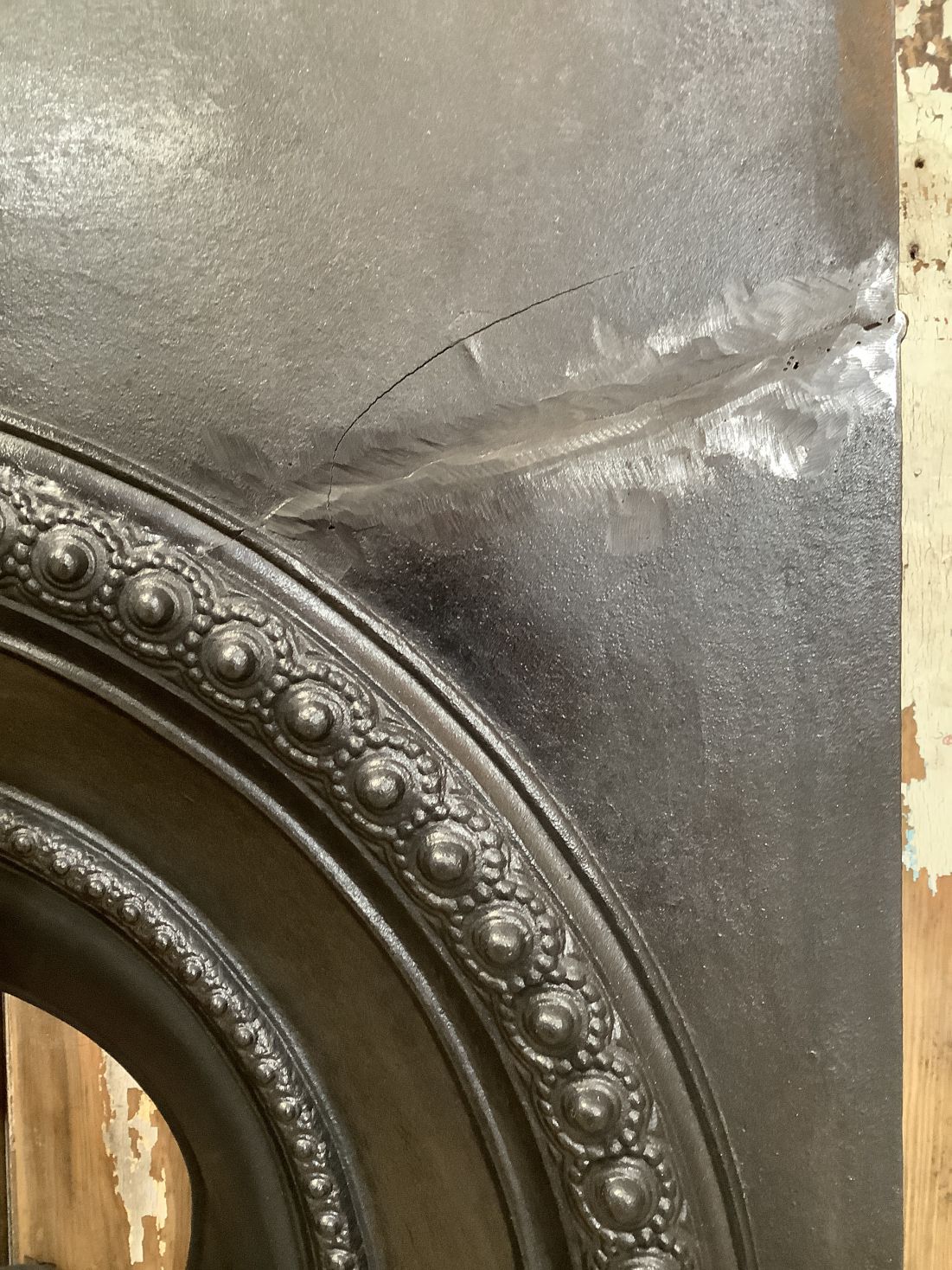 Victorian Cast Iron Black Bedroom Horse Shoe Fireplace Insert 2'11"Hx1'11"W