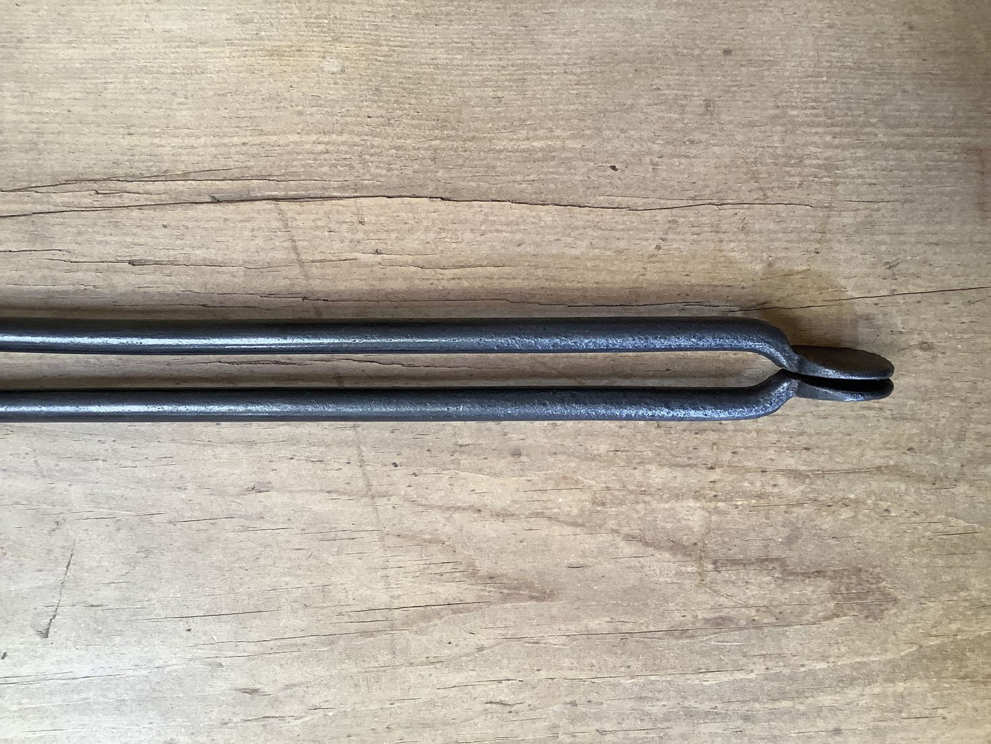 Long Pair Of Antique Victorian Wrought Iron Fireplace Log Tongs Tool 22.5”