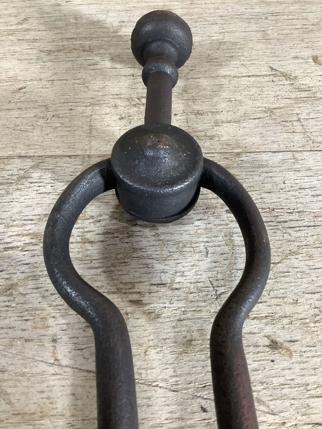 Long Set Of Antique Victorian Wrought Iron Fireplace Log Tongs Tools 2’L