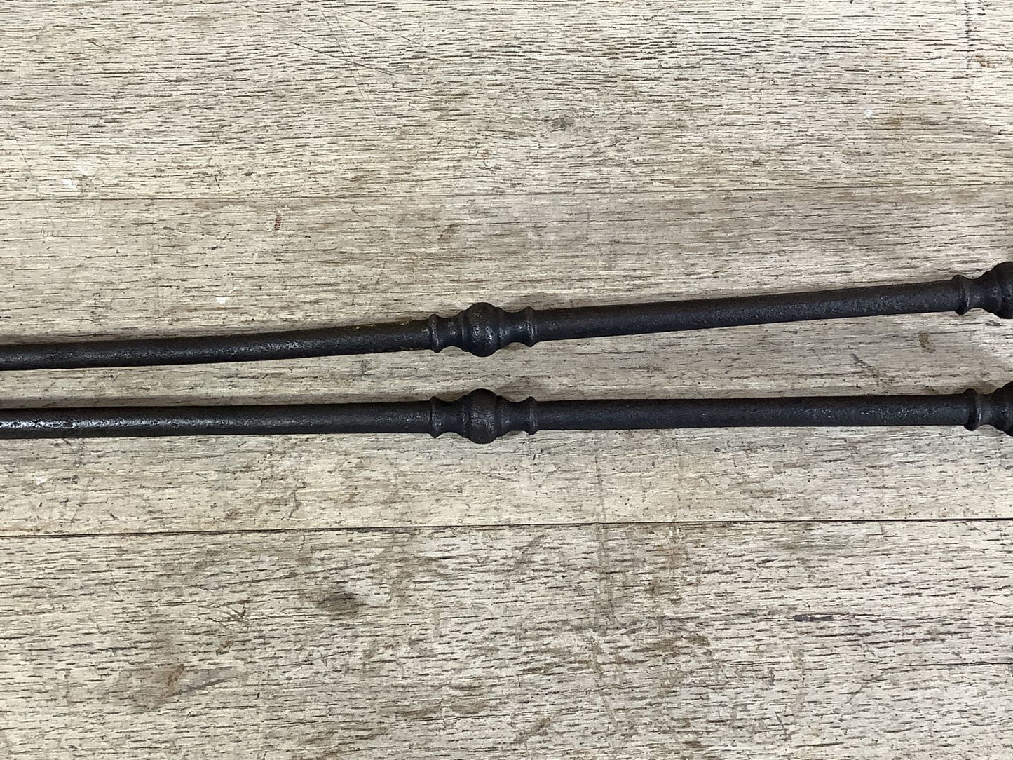 Long Pair Of Antique Victorian Wrought Iron Fireplace Log Tongs Tools 2’3” L