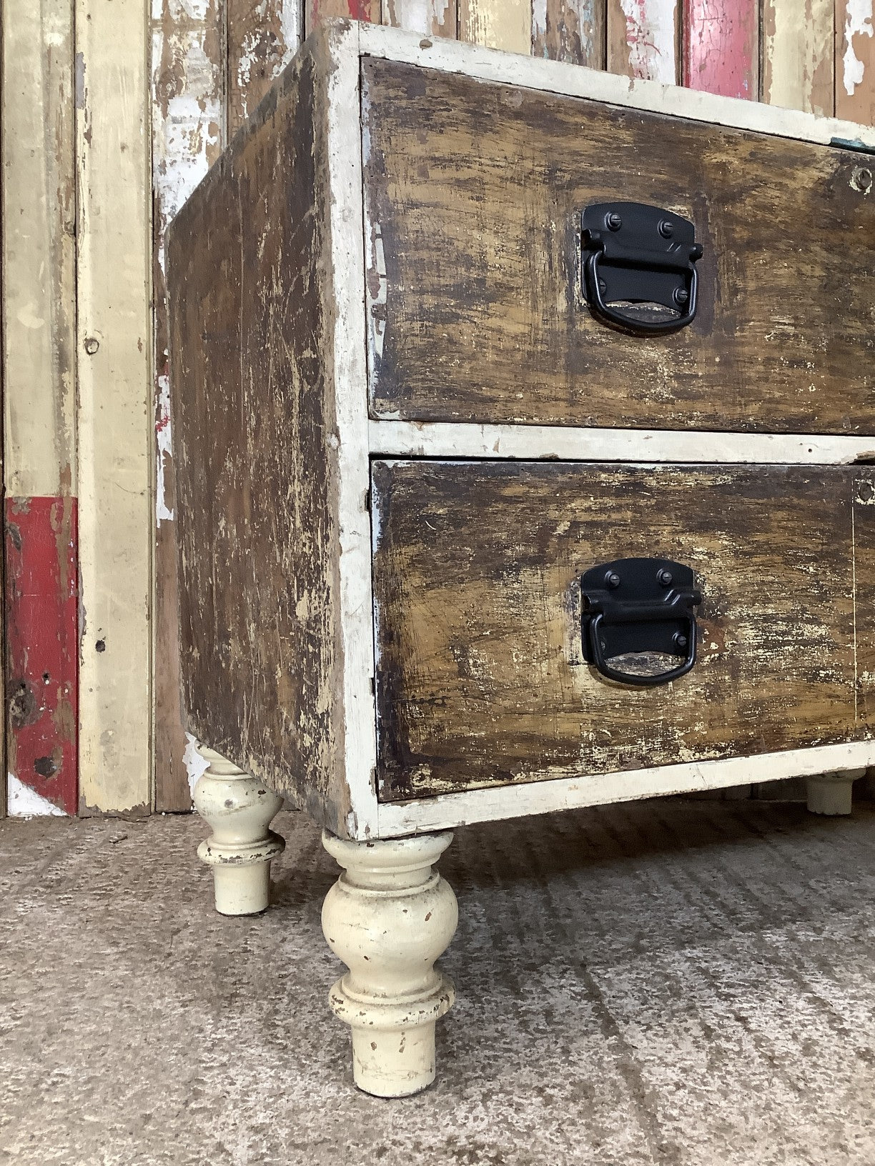 Victorian Mahogany 2 Drawer Chest of Drawers With Chunky Feet 2'5"Hx3'1"W
