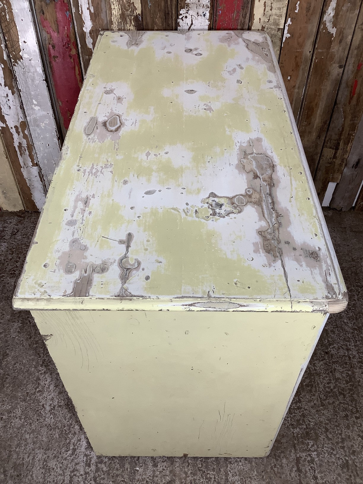 Victorian Rustic Painted Pine 2 Over 3 Chest of Deep Drawers 2'7"Hx3'5"W