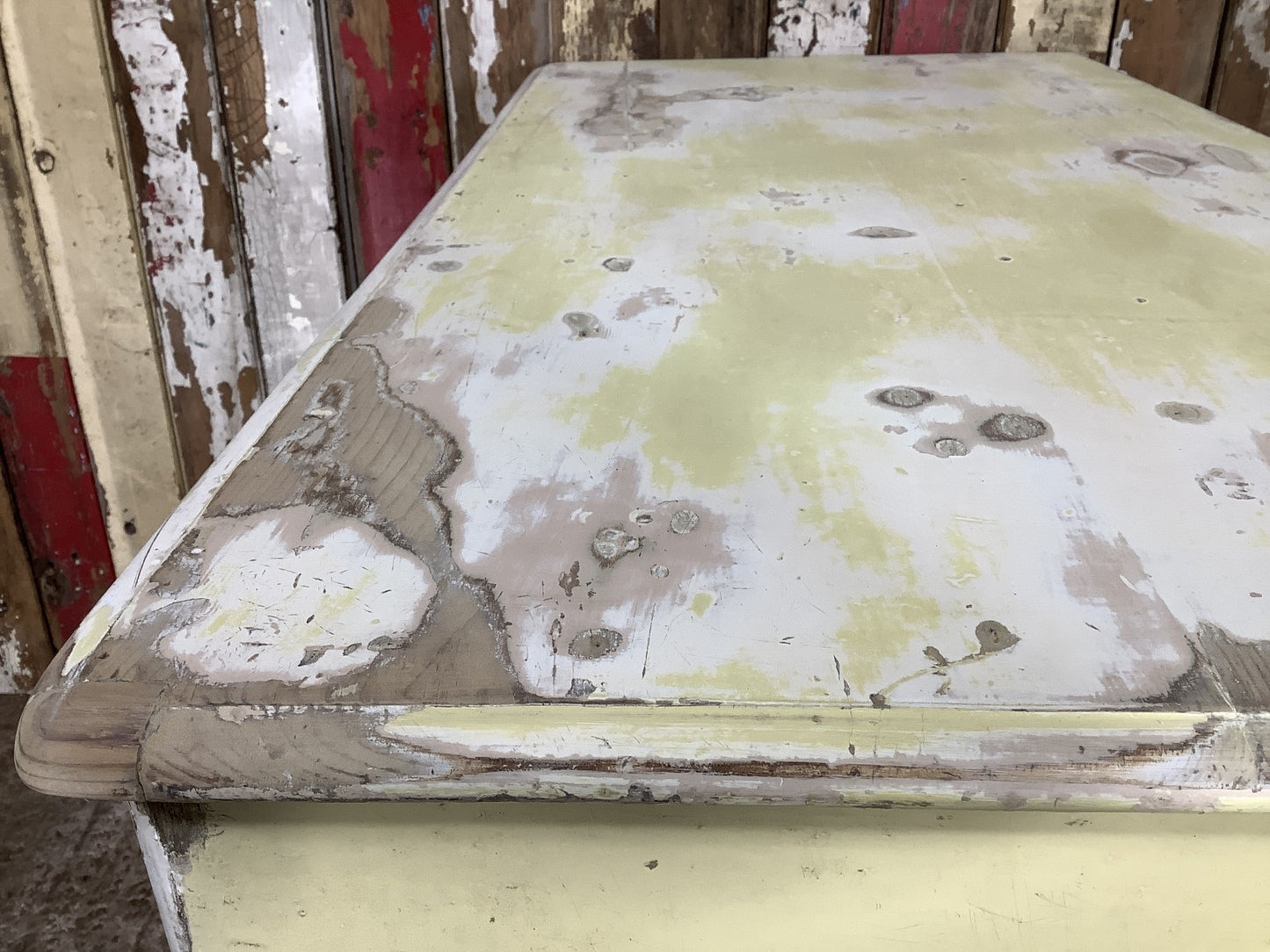 Victorian Rustic Painted Pine 2 Over 3 Chest of Deep Drawers 2'7"Hx3'5"W