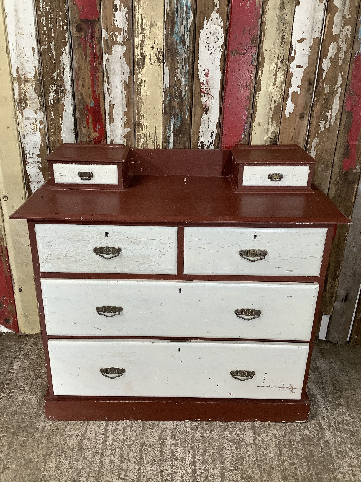 Victorian Pine 2 Over 2 Bedroom Dresser Chest Of Drawers With Trinket Boxes