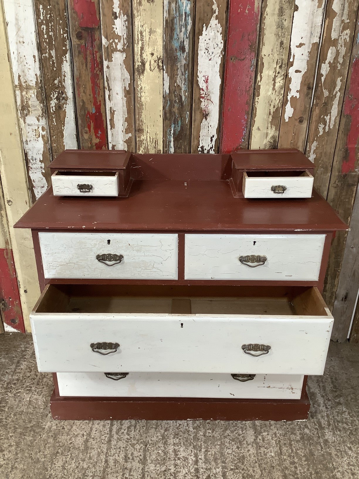 Victorian Pine 2 Over 2 Bedroom Dresser Chest Of Drawers With Trinket Boxes