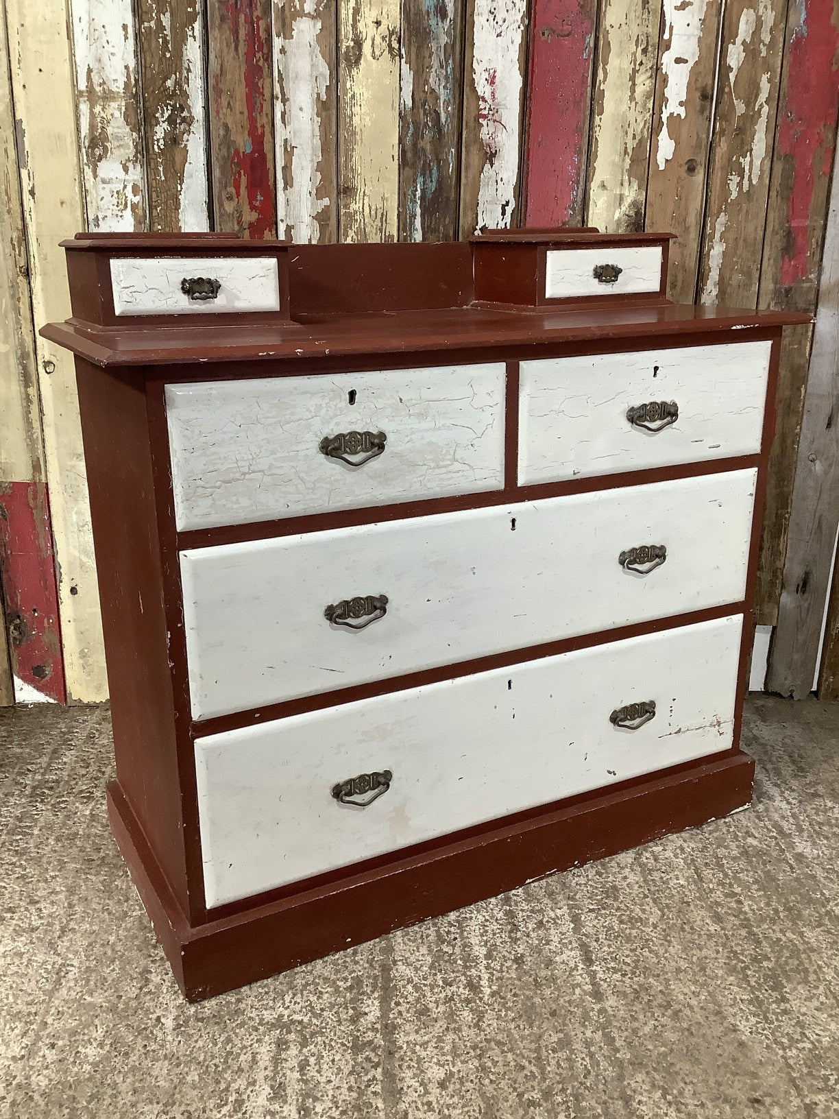 Victorian Pine 2 Over 2 Bedroom Dresser Chest Of Drawers With Trinket Boxes