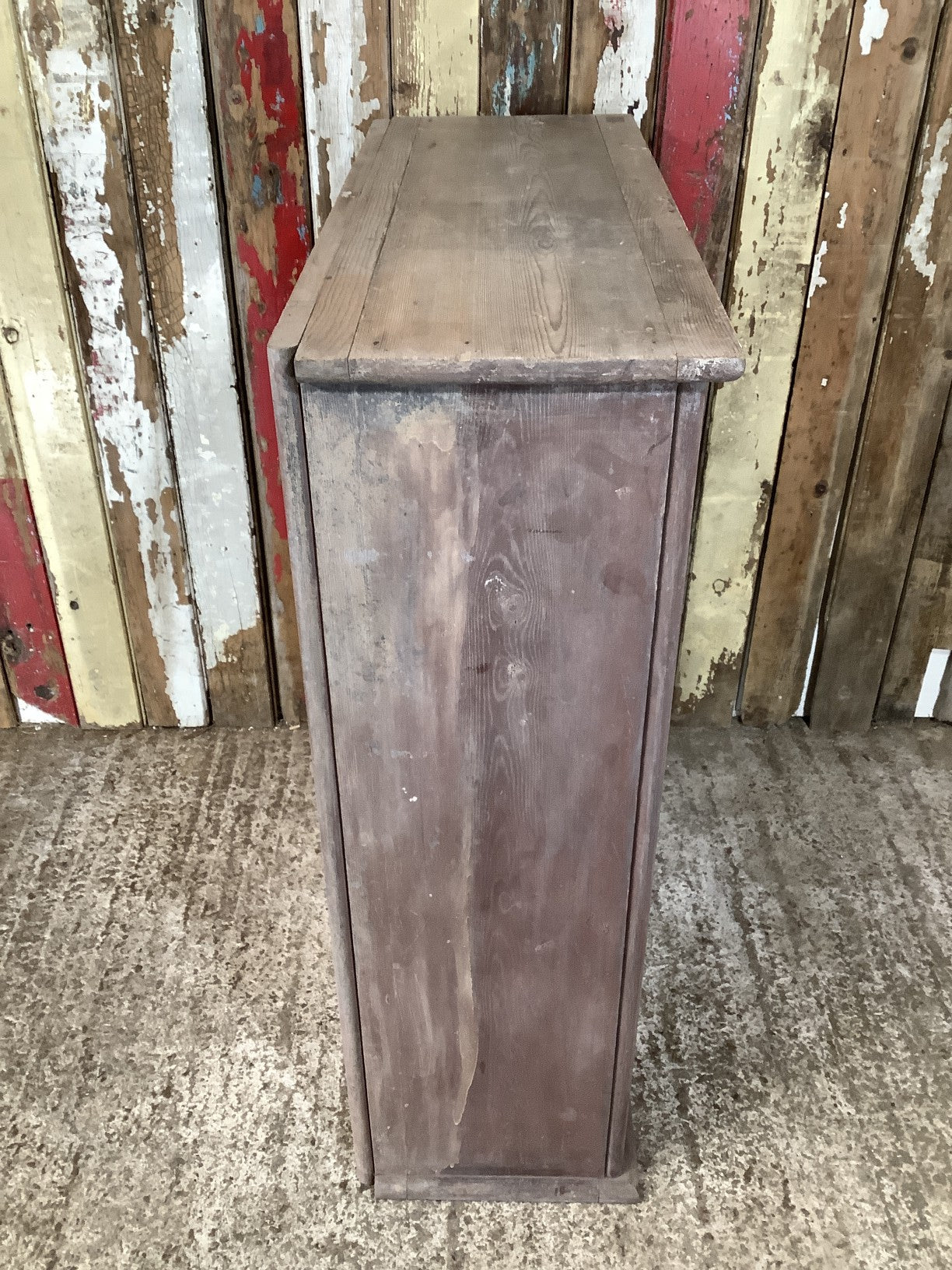 Old Victorian Pine Glazed Front Shop Display Cabinet With Key 3'2"Hx2'8"W