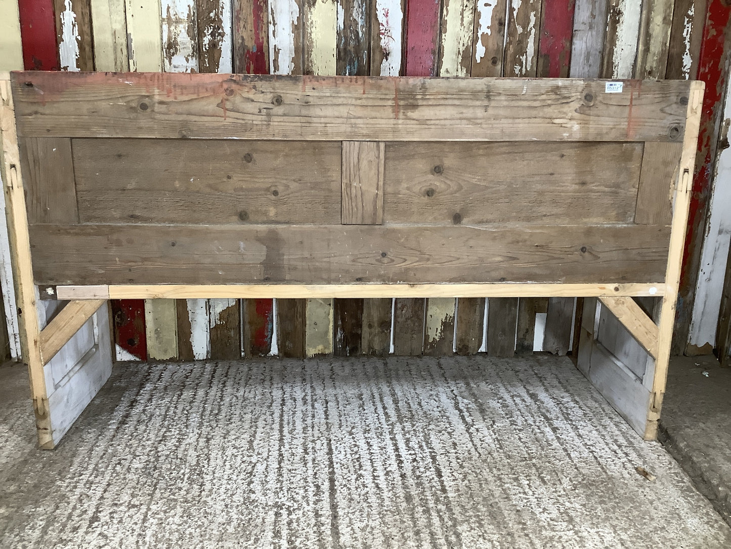 5'8" Old Rustic Hand Painted Pine Settle Pew Wooden