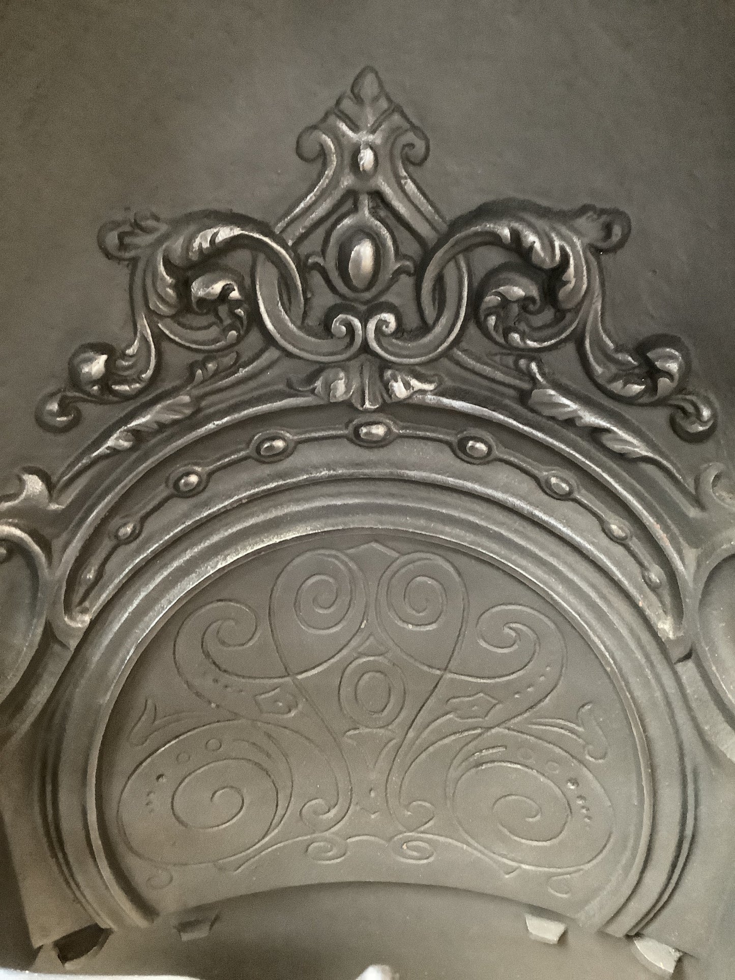 Old Polished Cast Iron Horseshoe Living room Fireplace 3'1"Hx3'1"W