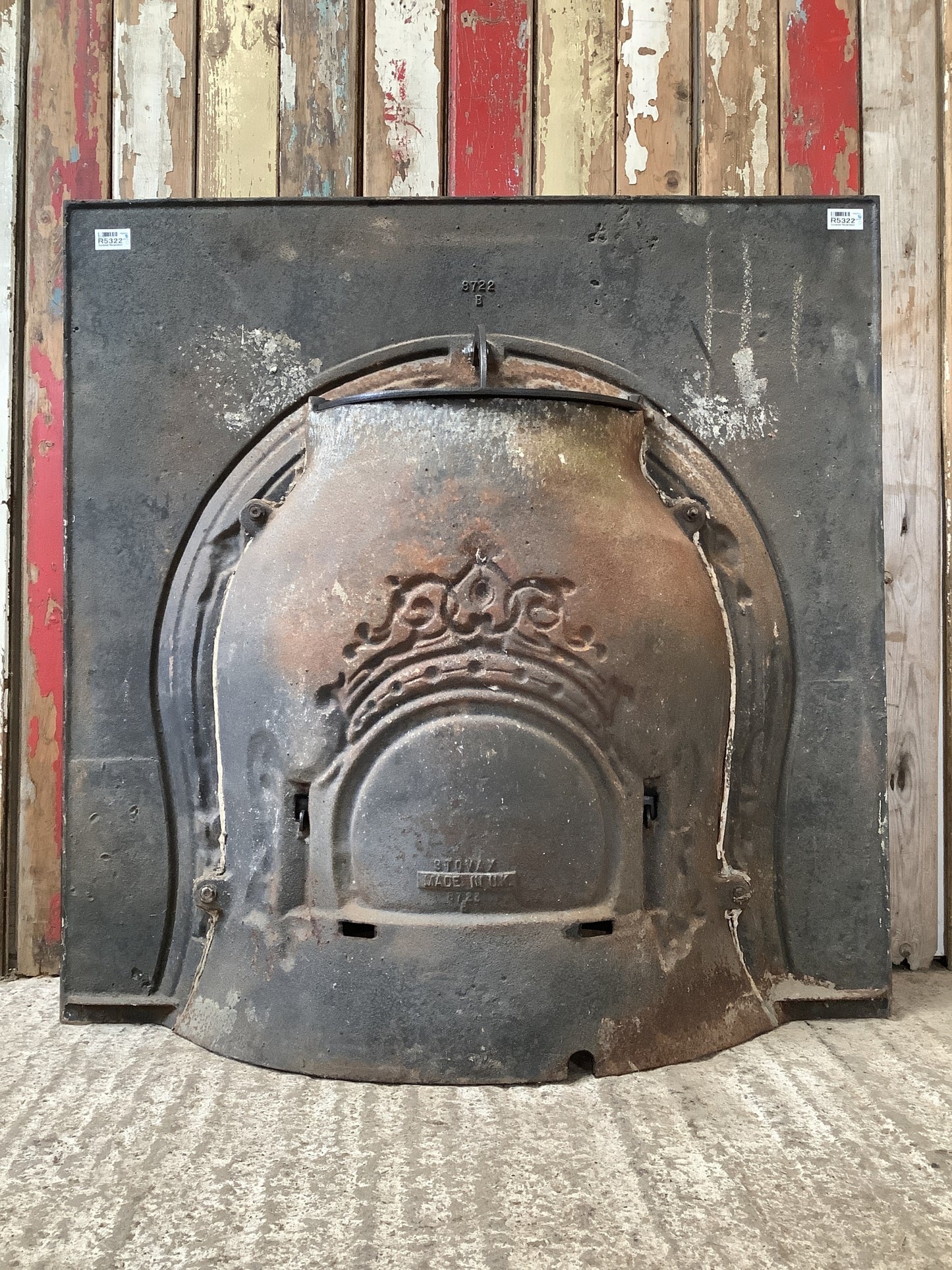 Old Polished Cast Iron Horseshoe Living room Fireplace 3'1"Hx3'1"W
