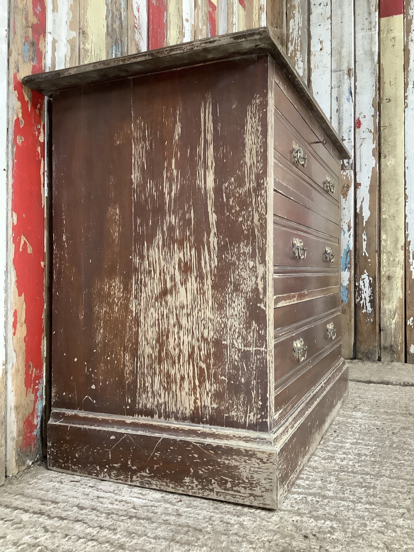 1930s Stained Satin Walnut Chest of 3 Drawers 2'8"Hx3'2"W