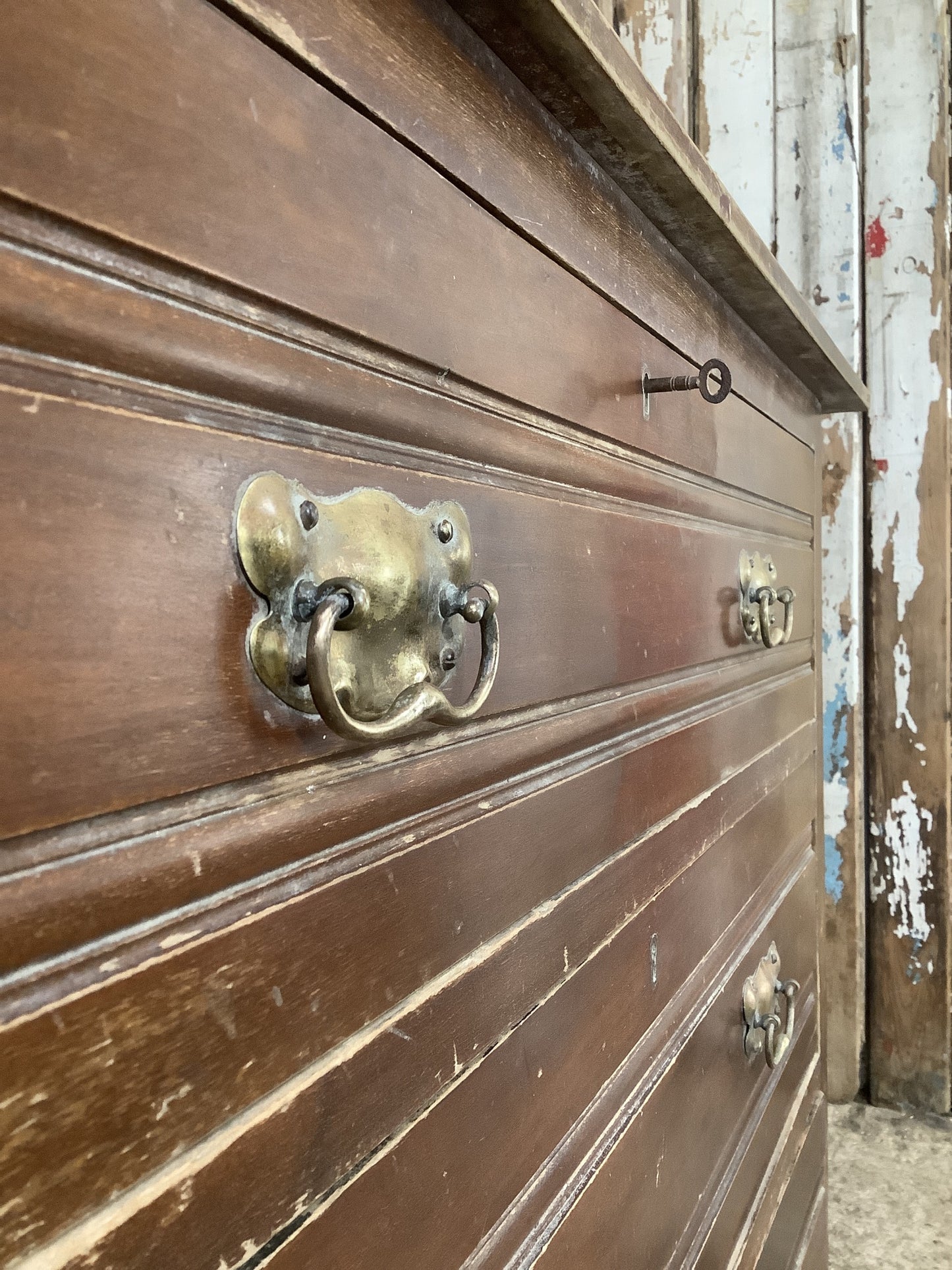 1930s Stained Satin Walnut Chest of 3 Drawers 2'8"Hx3'2"W