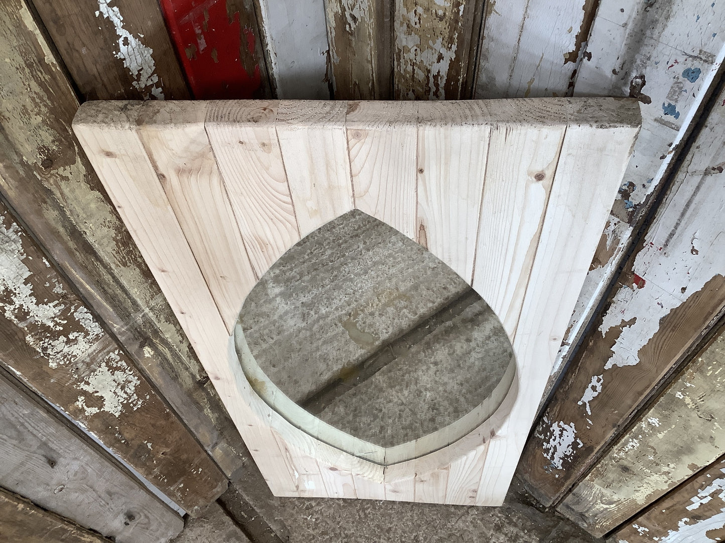 Old Sanded Back Pine & Glass Mirror 3'6"Hx1'7"W