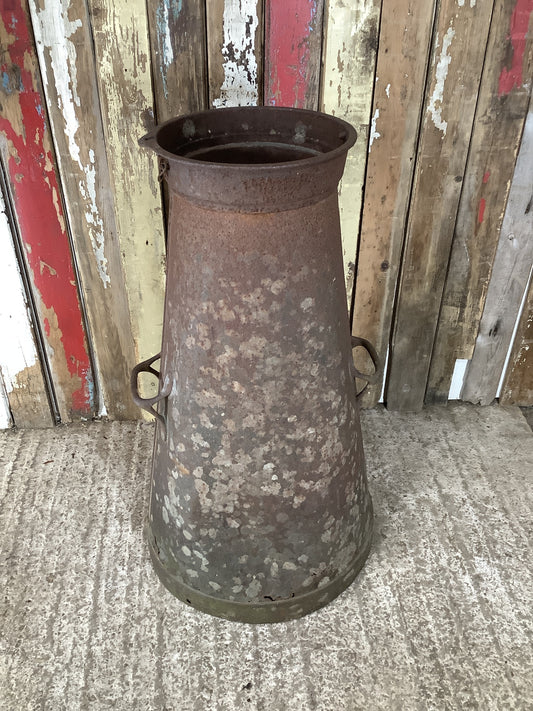 1930s Rusty Steel Metal Milk Churn 2'11"H