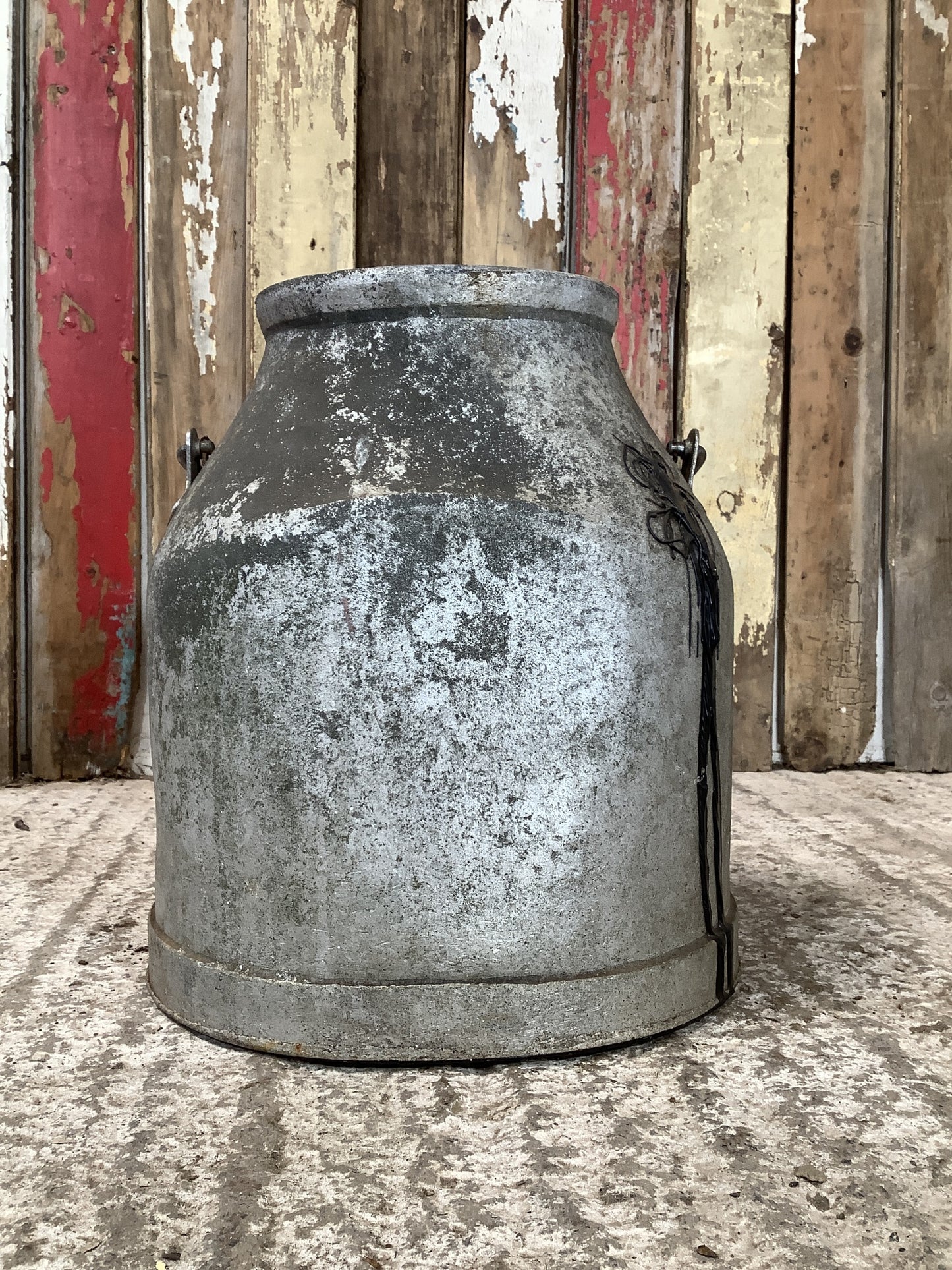 Old 1930s Aluminium Milk Churn With Large Handle 1'2"H