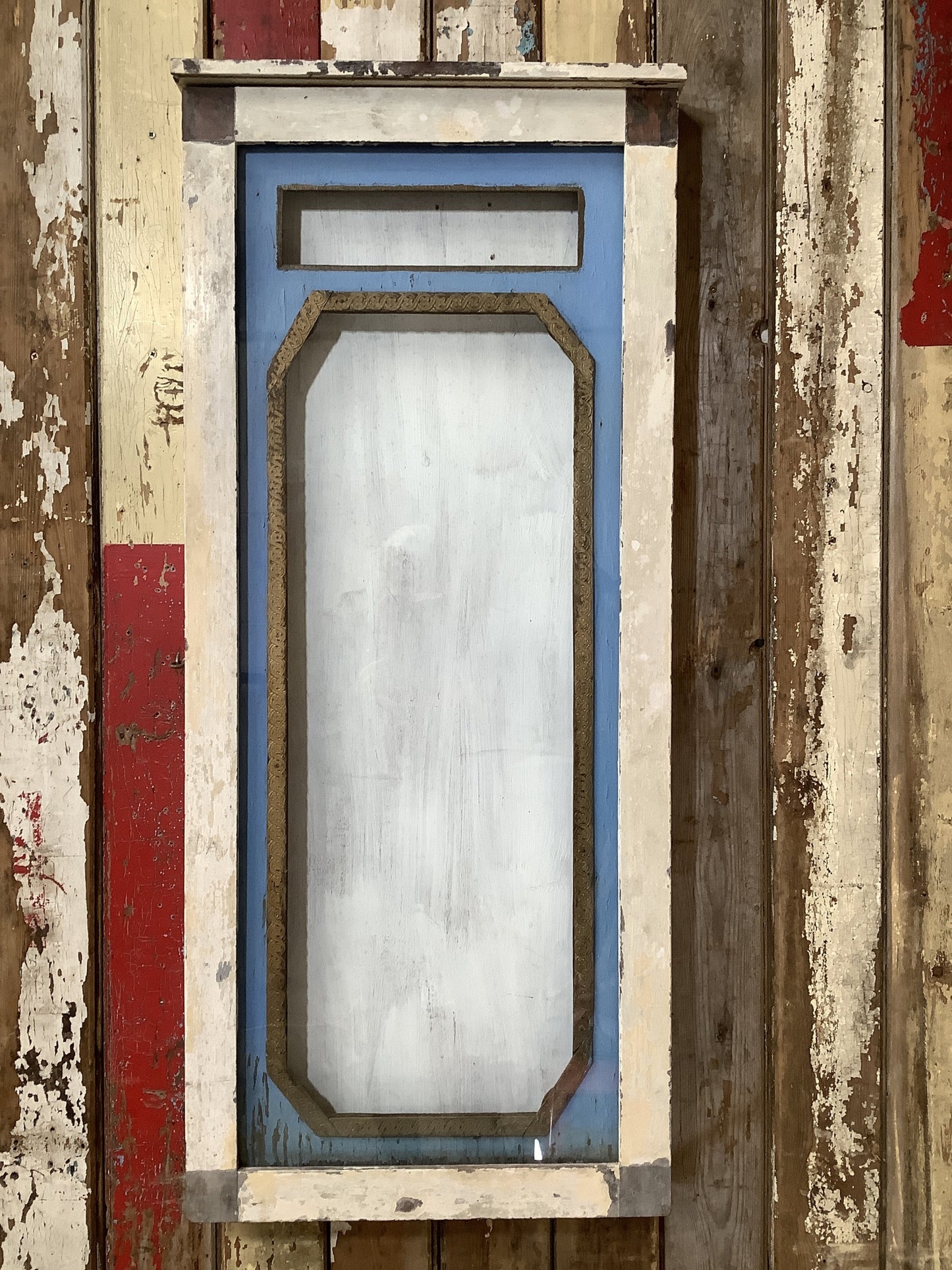 Quirky Victorian Painted Mahogany & Glass Display Cabinet 3'5"Hx1'6"W