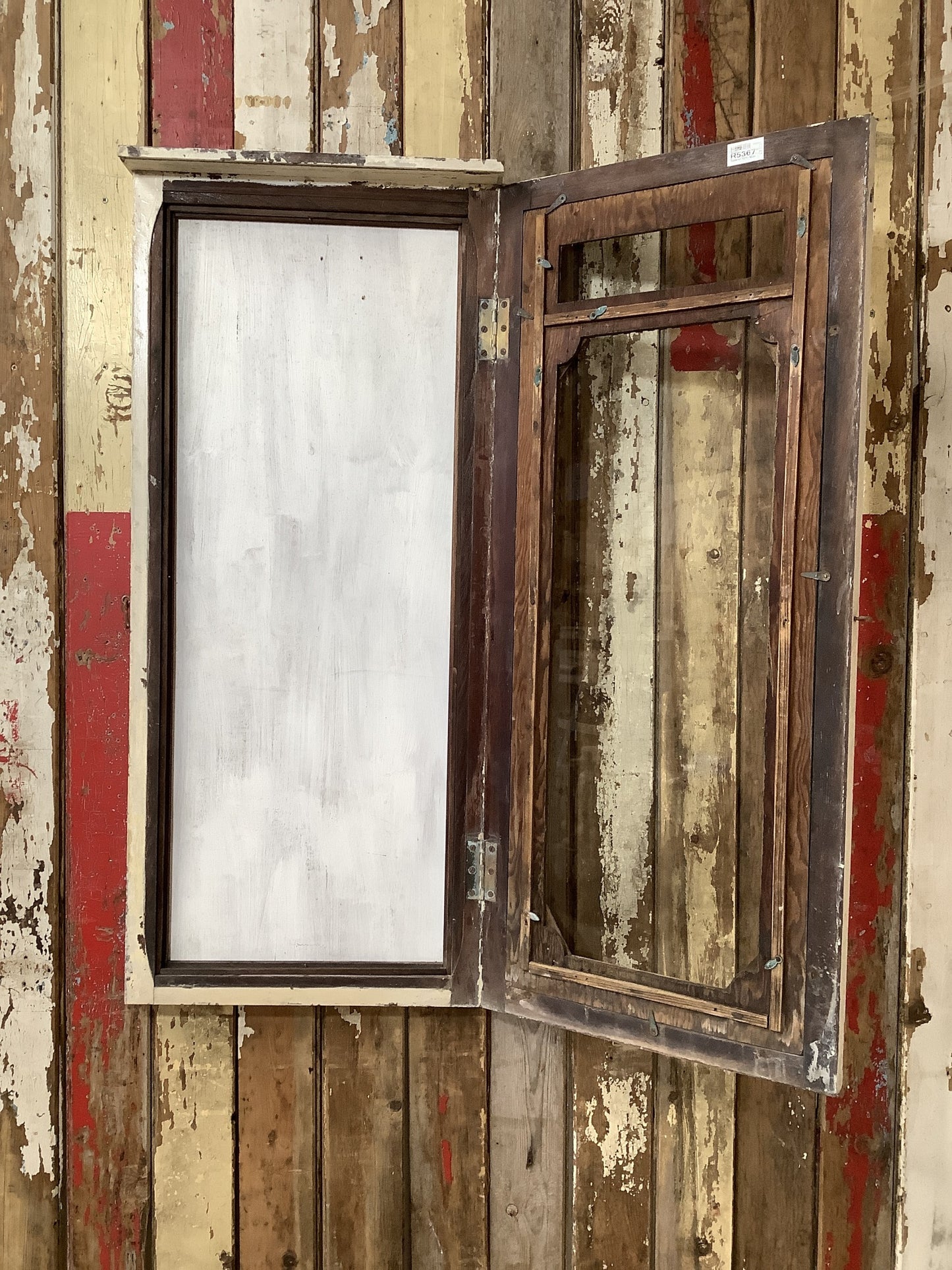 Quirky Victorian Painted Mahogany & Glass Display Cabinet 3'5"Hx1'6"W