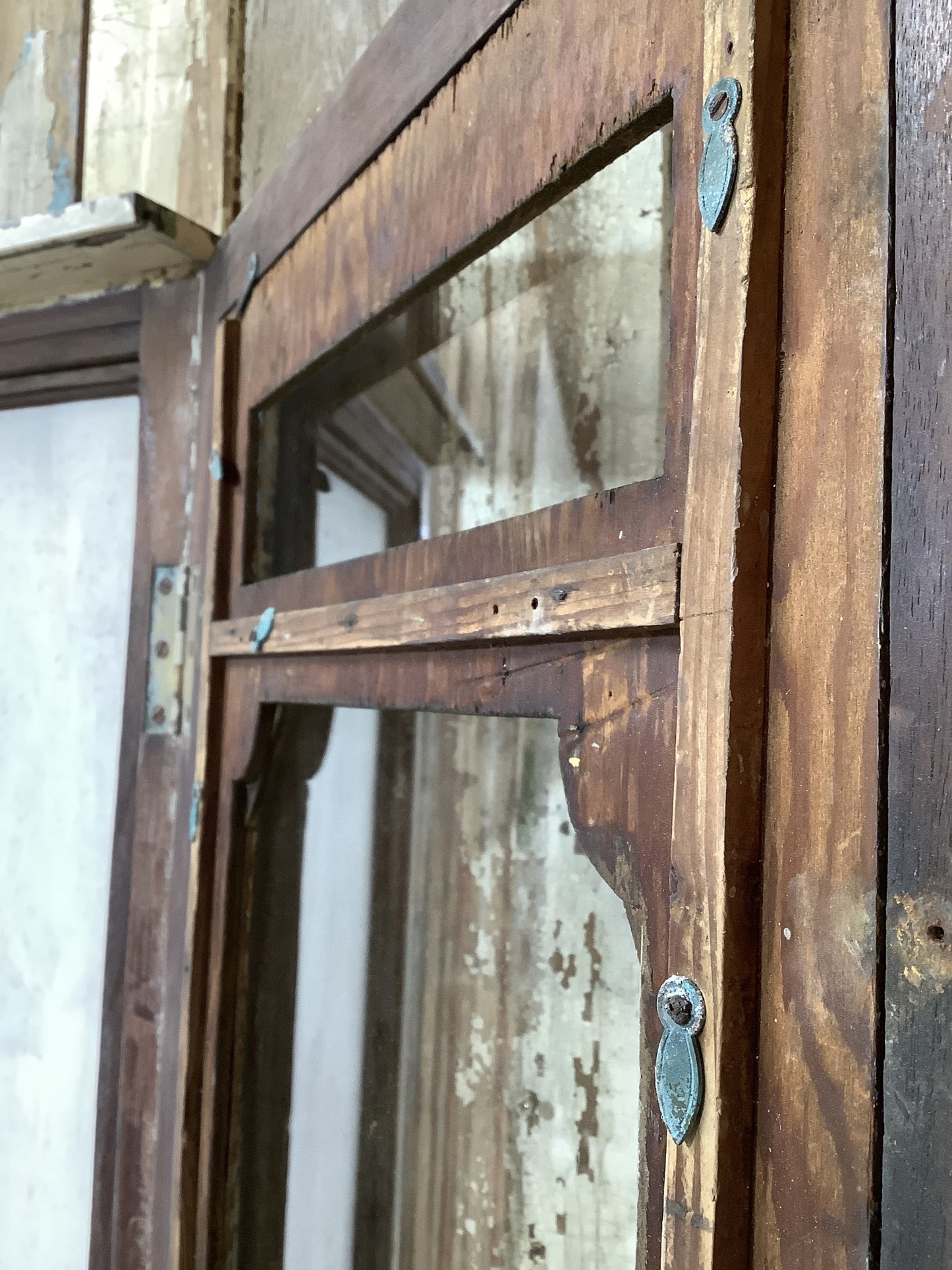 Quirky Victorian Painted Mahogany & Glass Display Cabinet 3'5"Hx1'6"W