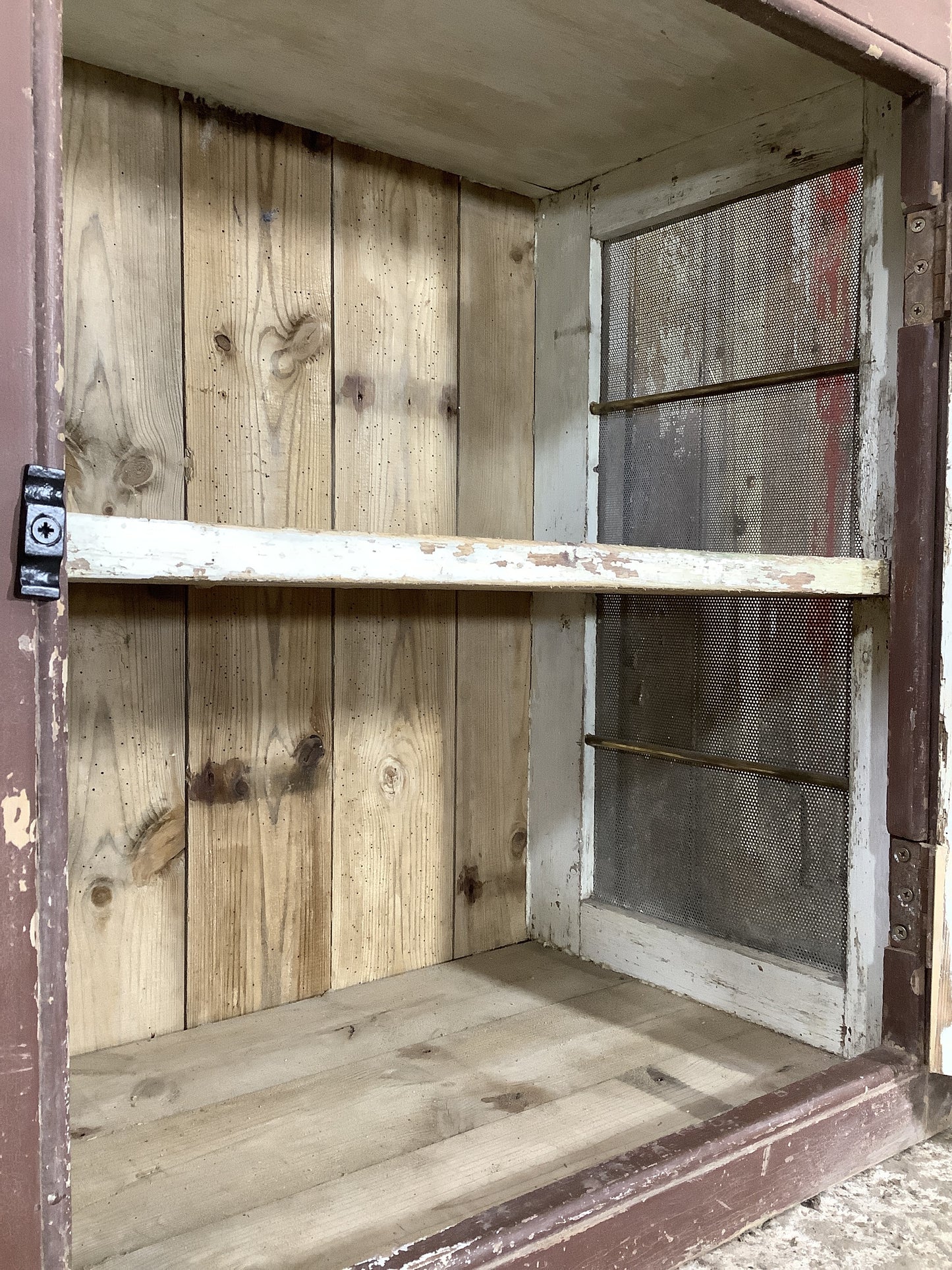 Victorian Pine Meat Safe With Zinc Mesh Kitchen Storage Cupboard 2'7"Hx4'6"W