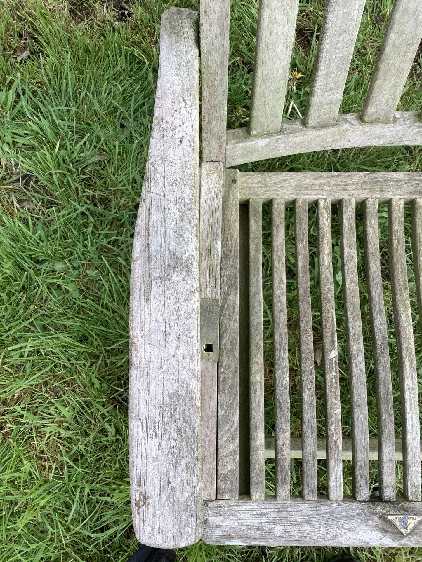 Single Rustic Solid Old Reclaimed Teak Carver Arm Garden Outside Chair 3'4"H