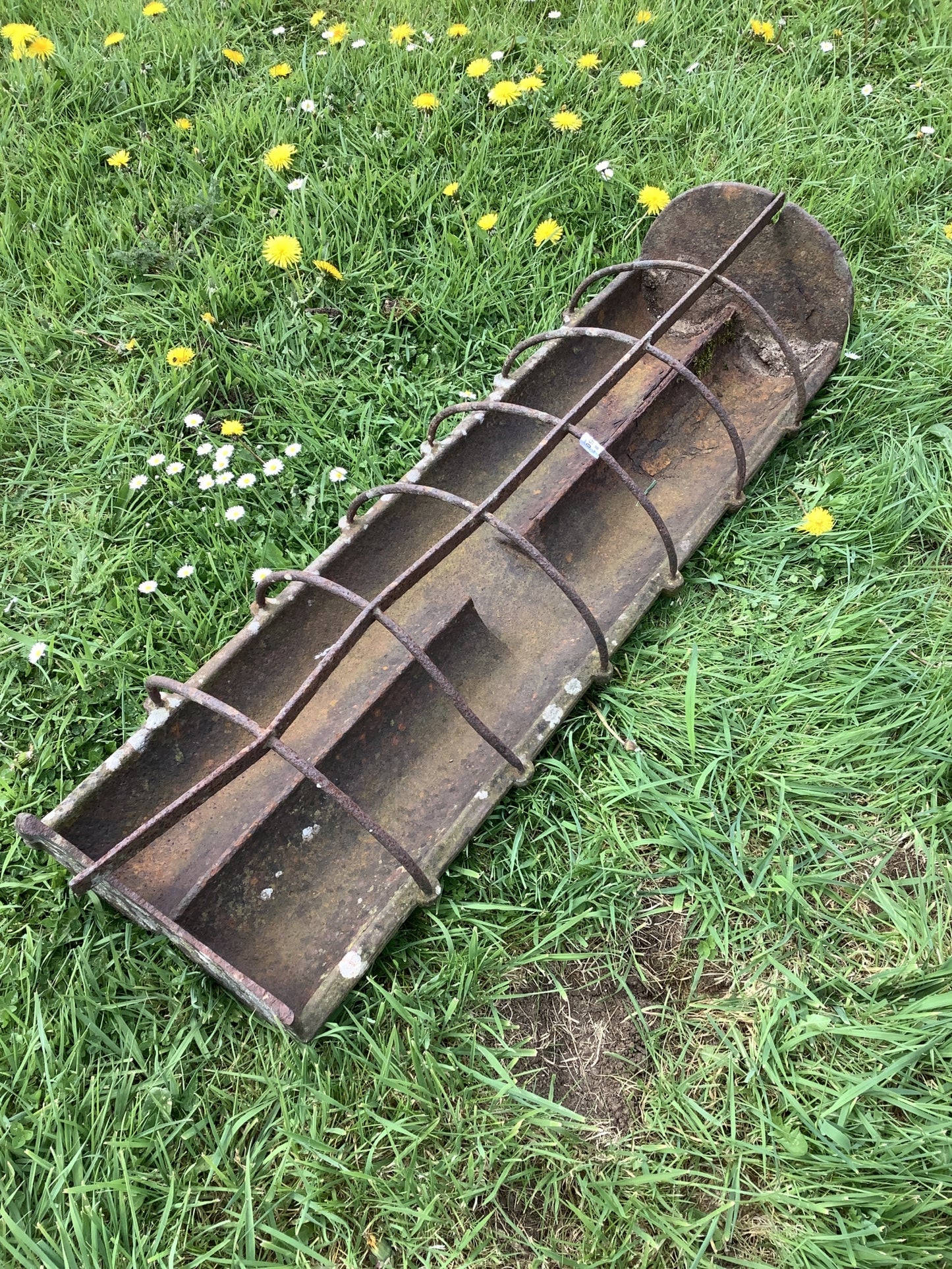 Victorian Cast Iron Rectangle Rusty Pig Trough 7"Hx1'1"W